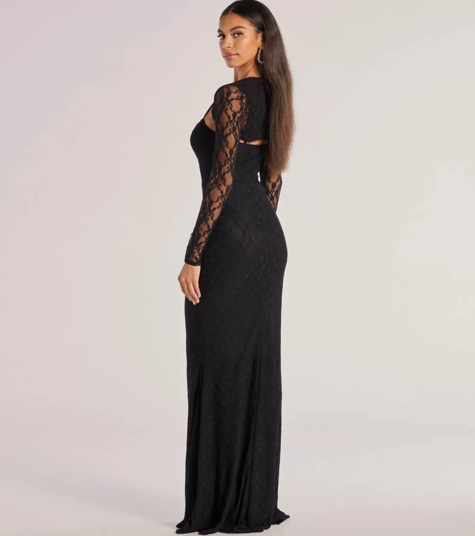 Windsor Wedding Outfits | Black Bridesmaid Dresses*Adele Sleeveless Lace Mermaid Dress With Bolero