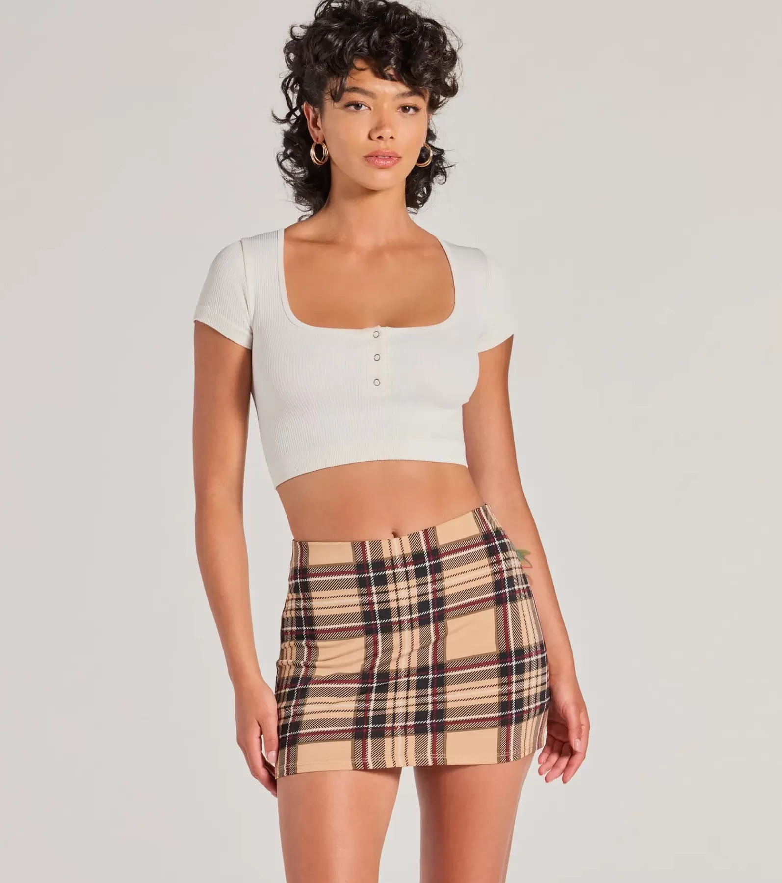 Windsor Shorts | Mini Skirts*Adorable Pose High-Rise Plaid Mini Skort