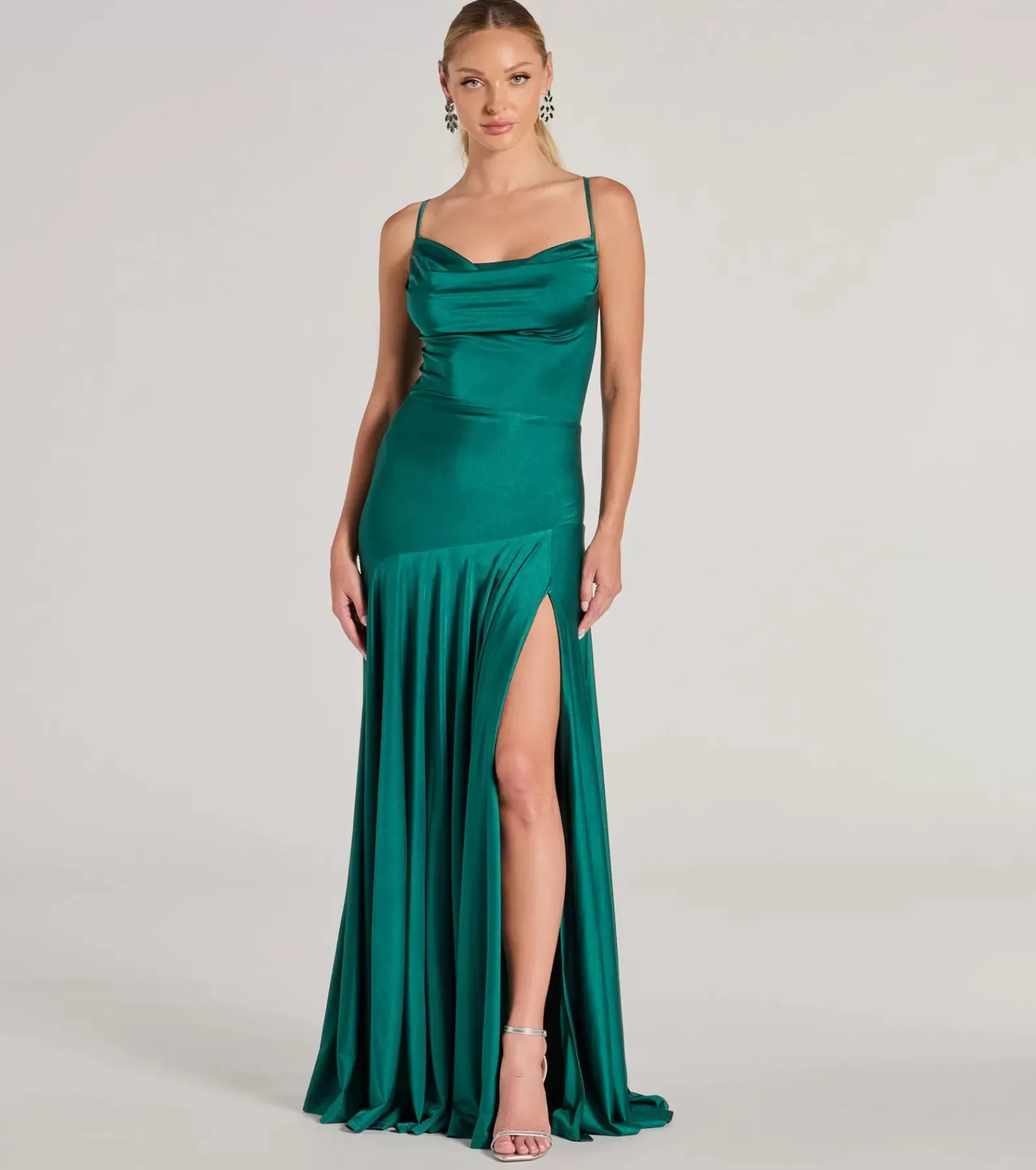 Windsor Wedding Outfits | Green Holiday Dresses*Alaia Cross-Back Pleated A-Line Formal Dress