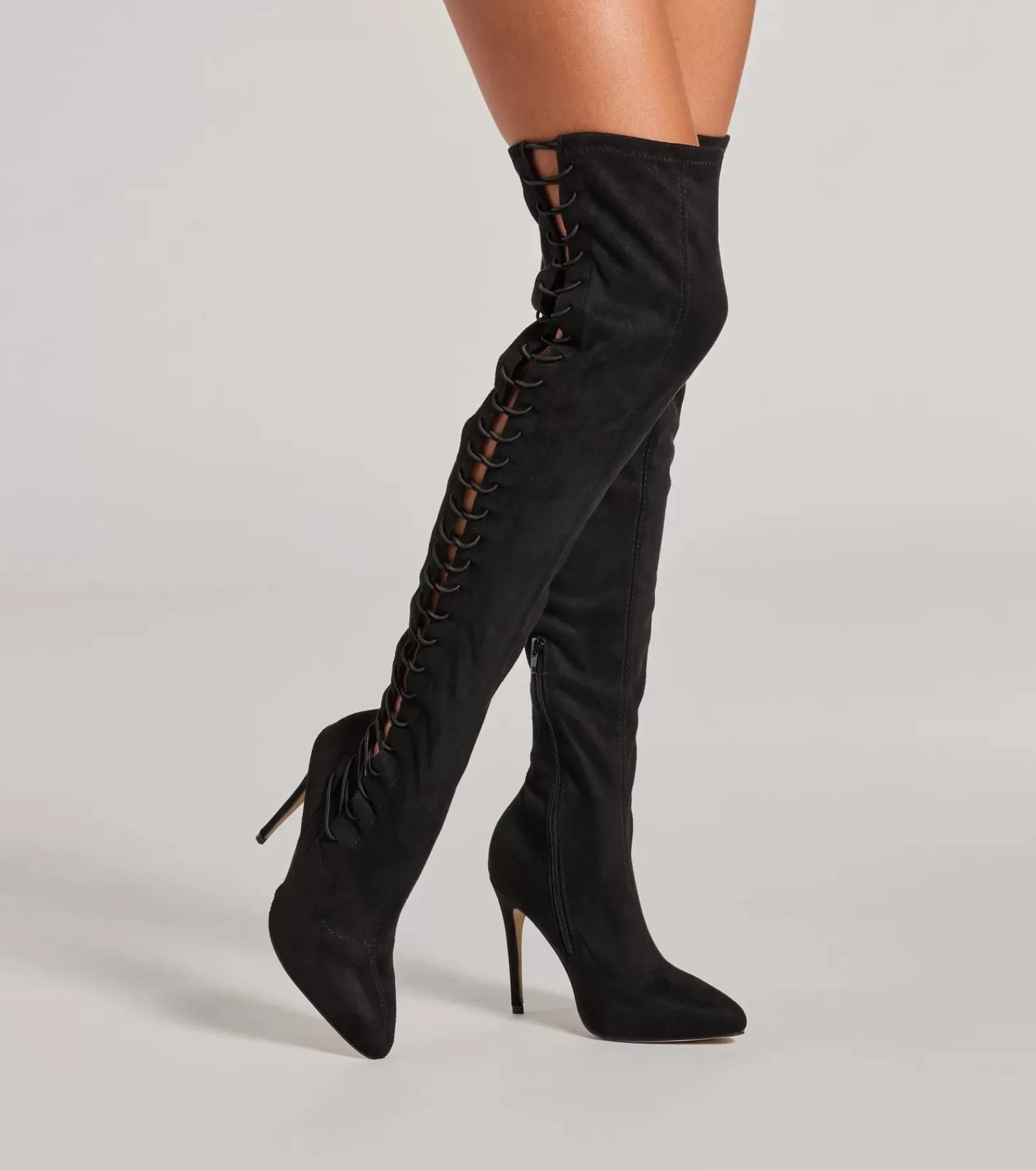 Windsor Stilettos | Boots & Booties*Always On Point Lace-Up Thigh High Stiletto Boots
