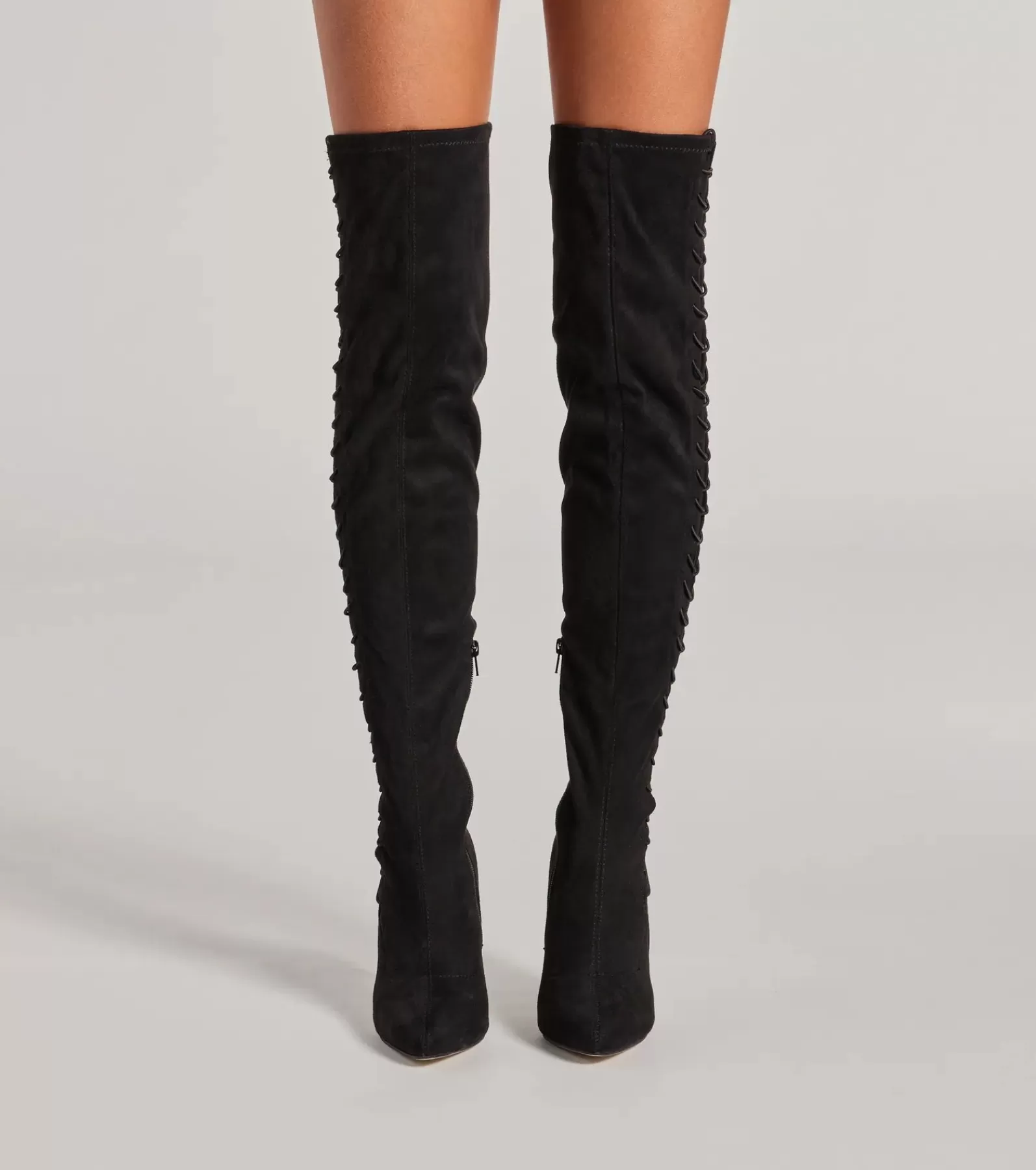 Windsor Stilettos | Boots & Booties*Always On Point Lace-Up Thigh High Stiletto Boots