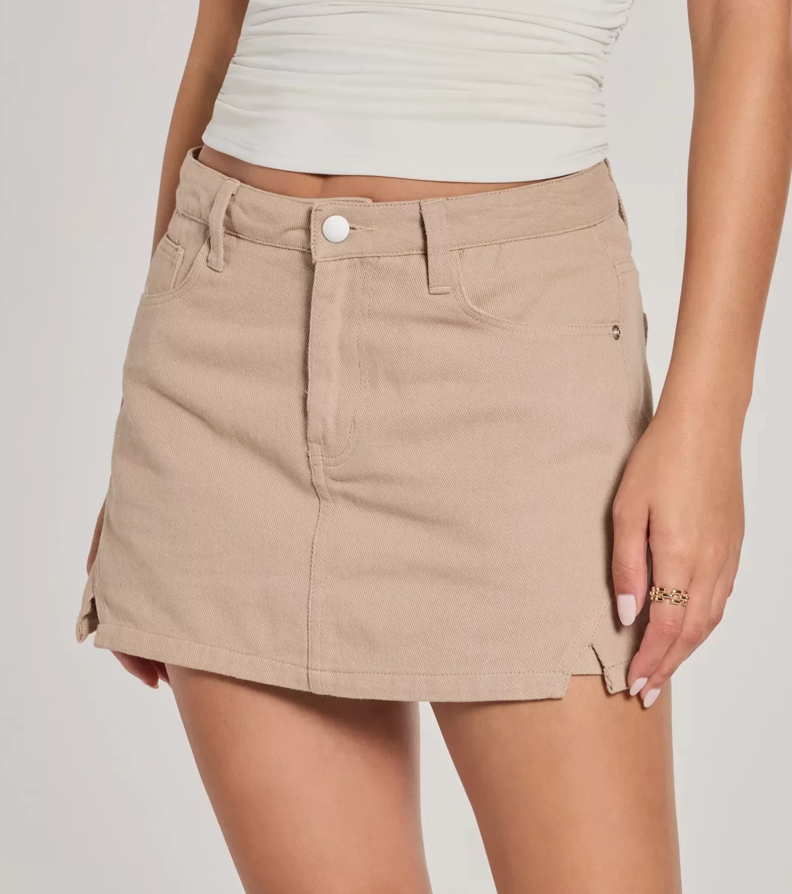 Windsor Jean Shorts | Shorts*Always The Mood High Rise Slit Mini Denim Skort