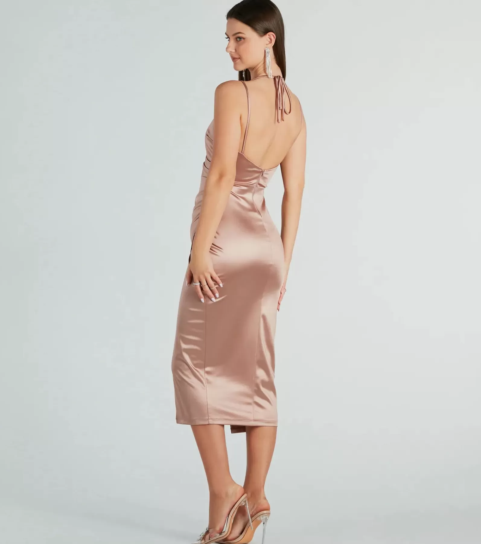 Windsor Bridal Shower | Satin Bridesmaid Dresses*Amanda Wrap Satin Dress