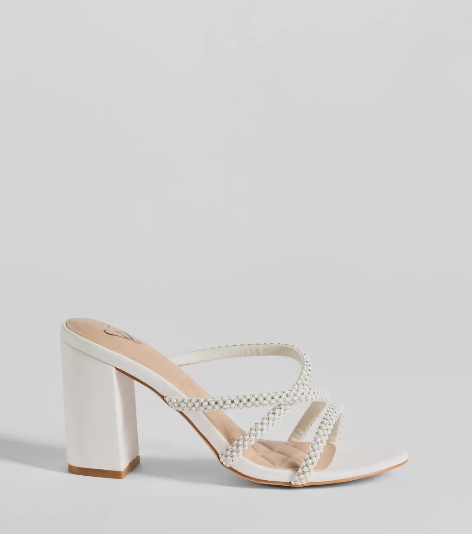 Windsor High Heels | Sandals*Beauty Unraveled Faux Pearl Rhinestone Block Heels