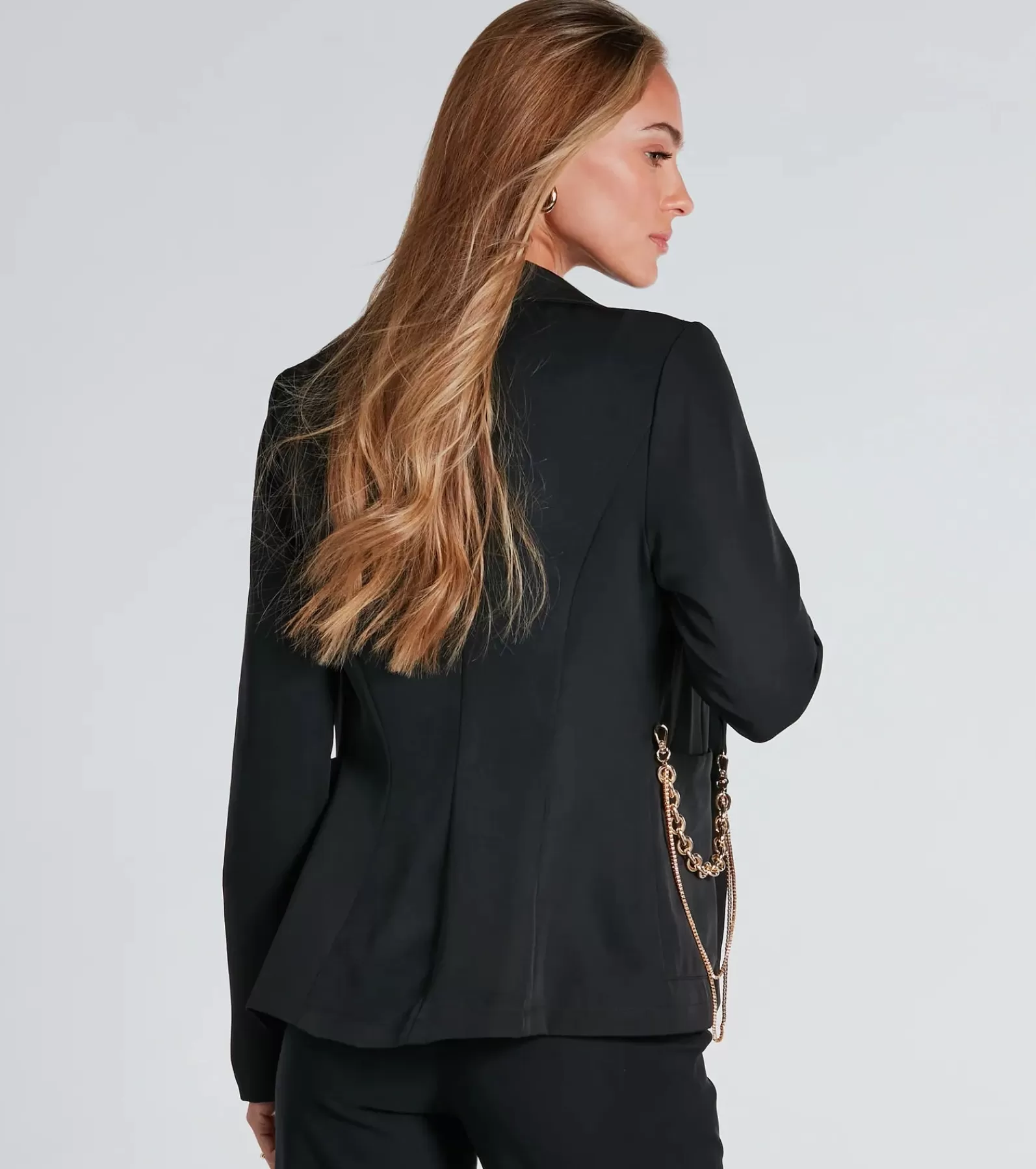 Windsor Blazers*Bling It On Crepe Blazer With Chain
