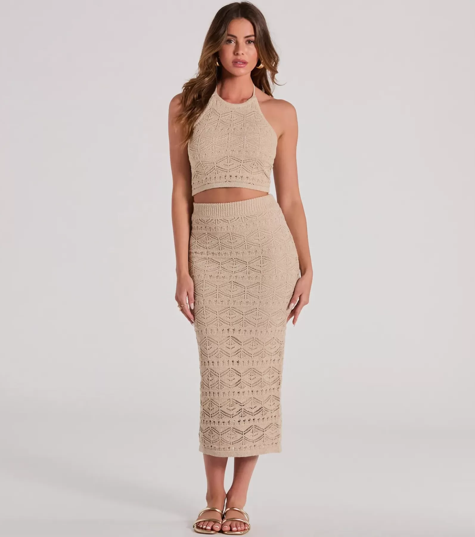 Windsor All Matching Sets | Midi Skirts*Blissful View High Rise Crochet Midi Skirt