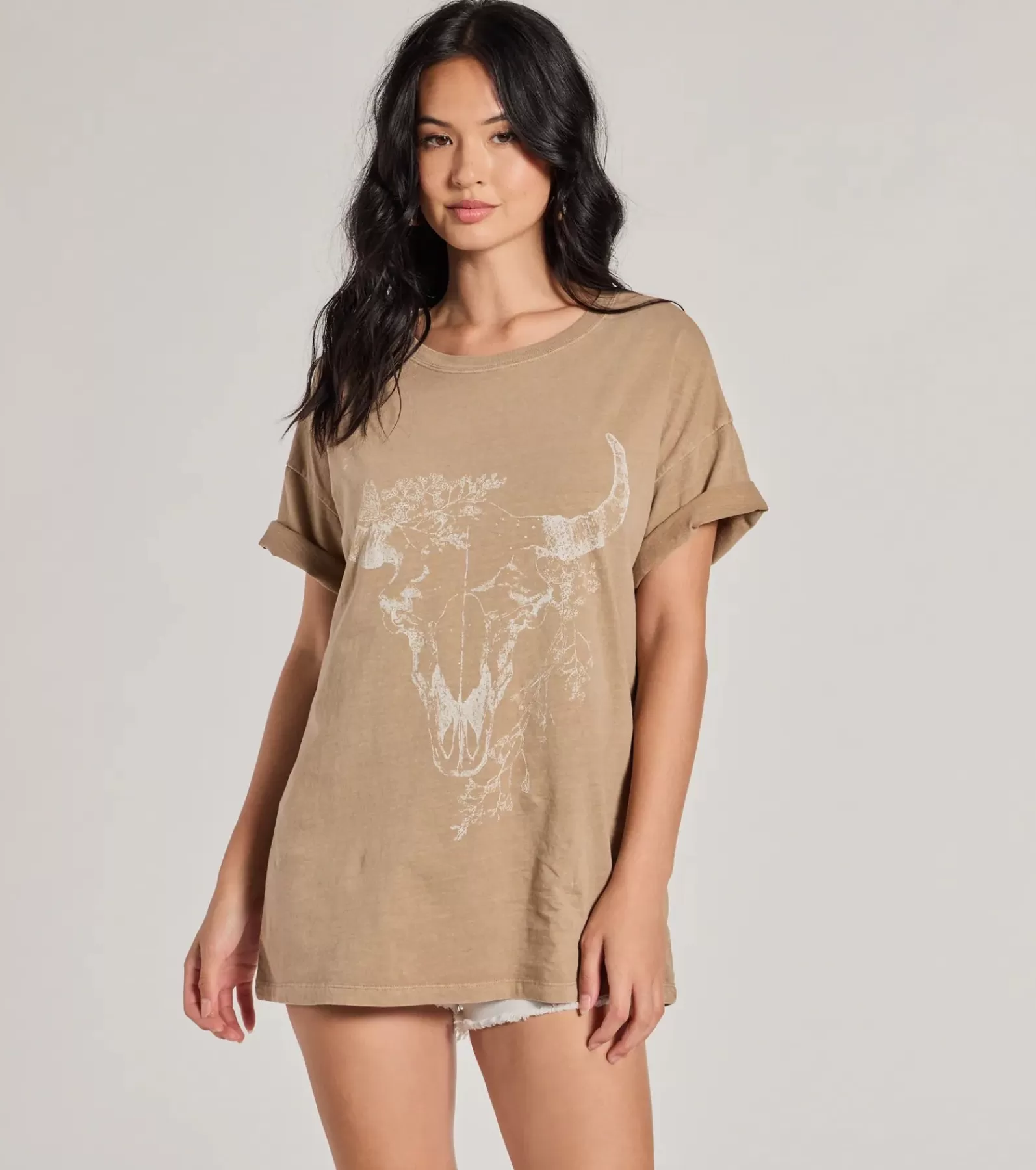 Windsor Graphic Tees | Short Sleeve Tops*Boho Babe Longhorn Oversized Graphic Tee