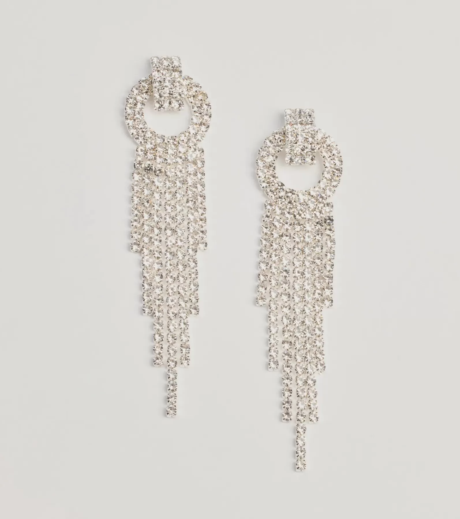 Windsor Earrings | All Accessories*Bold Glam Rhinestone Fringe Statement Earrings