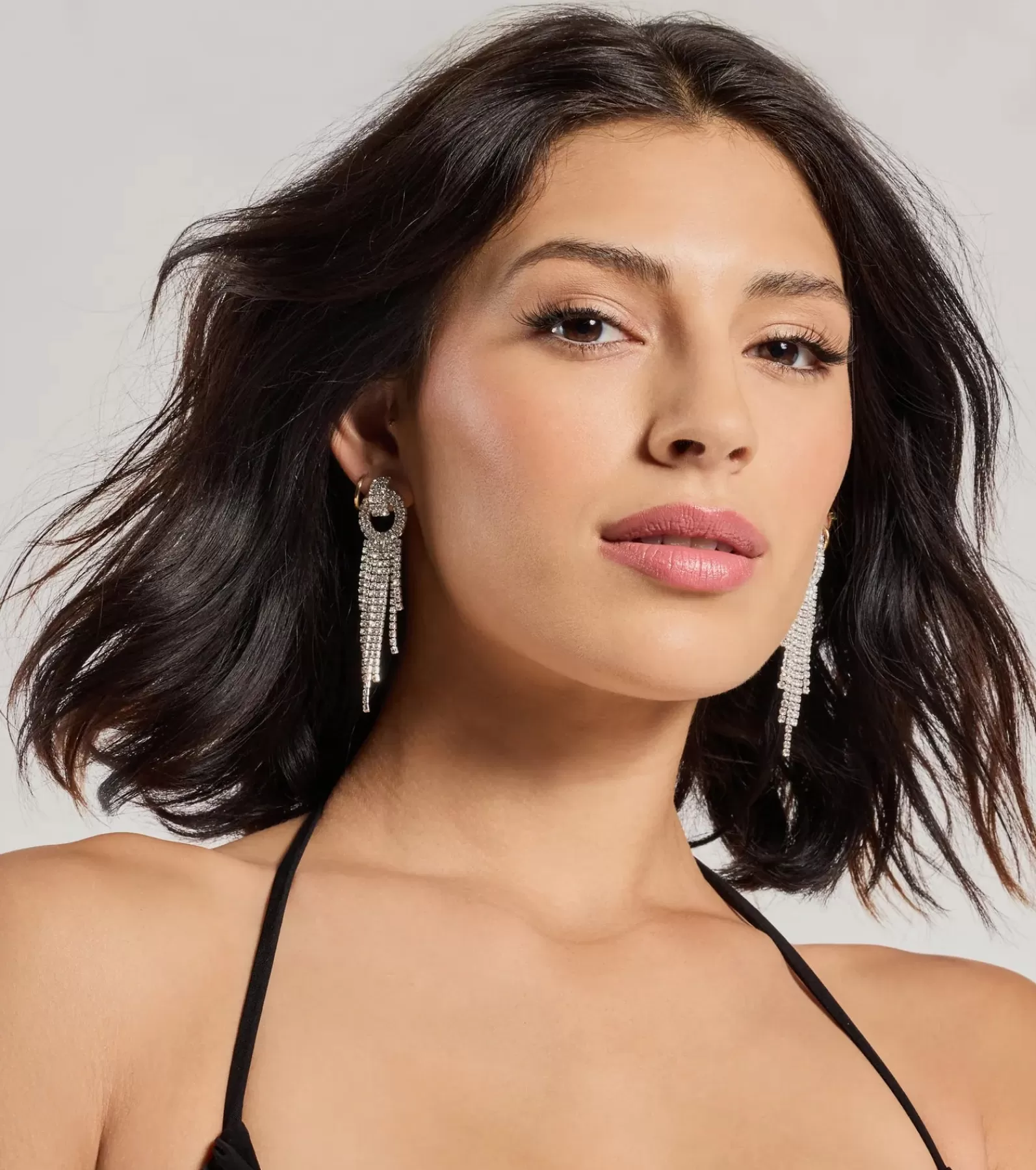 Windsor Earrings | All Accessories*Bold Glam Rhinestone Fringe Statement Earrings