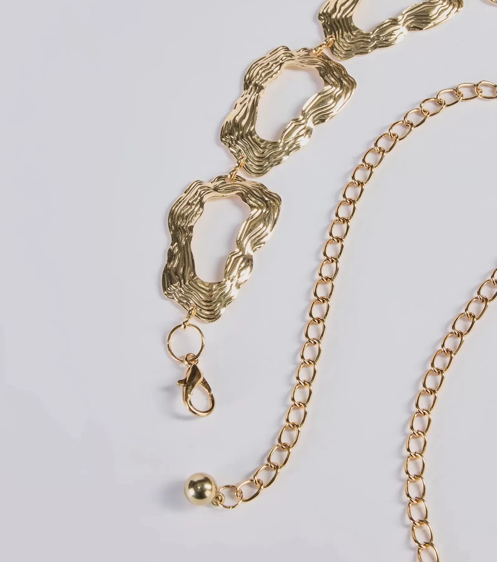 Windsor Belts | All Accessories*Boldly Chic Abstract Hammered Metal Chain Belt