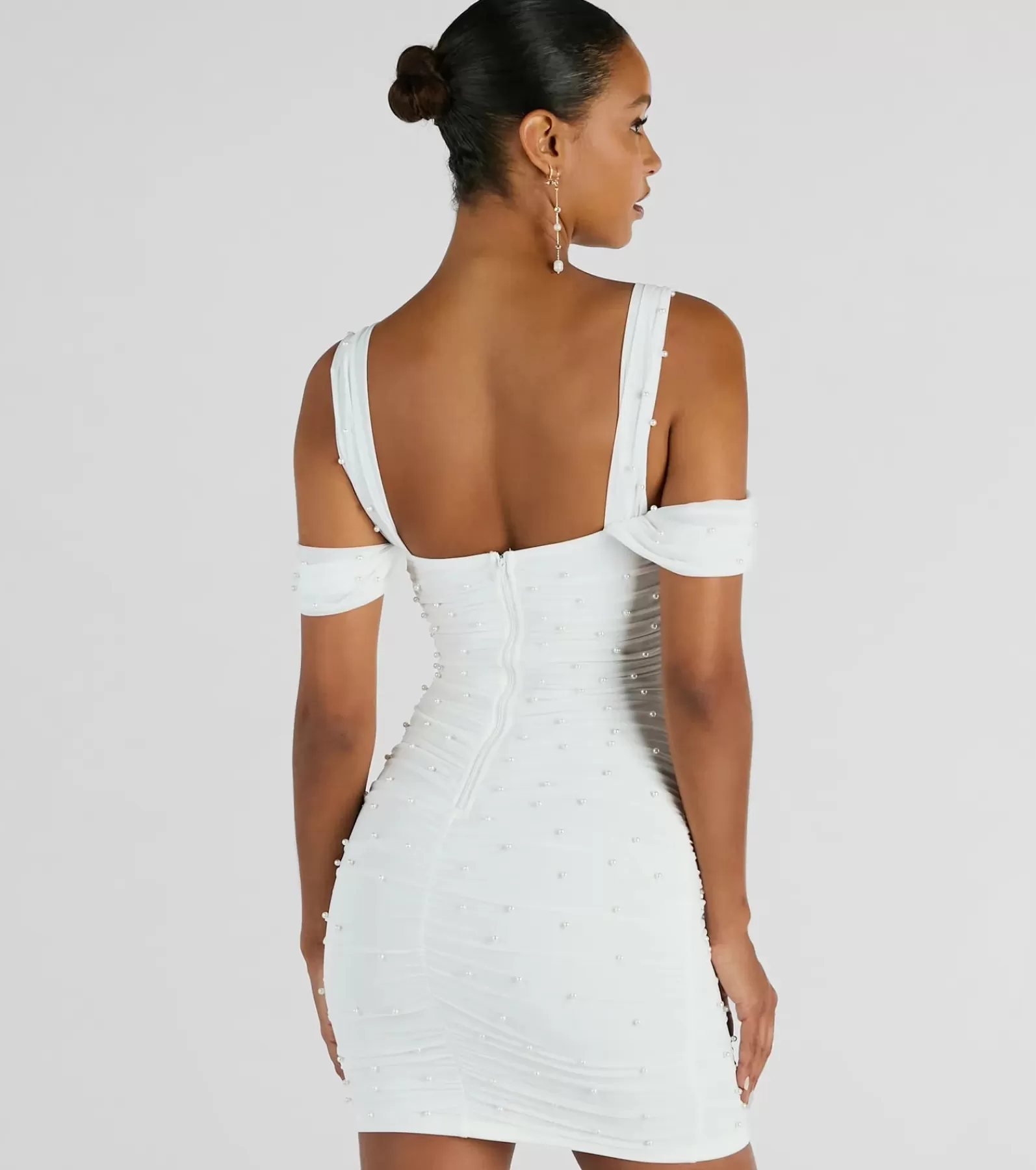 Windsor Rehearsal | Bridal Shower*Breathtaking Impression Faux Pearl Bodycon Mini Dress