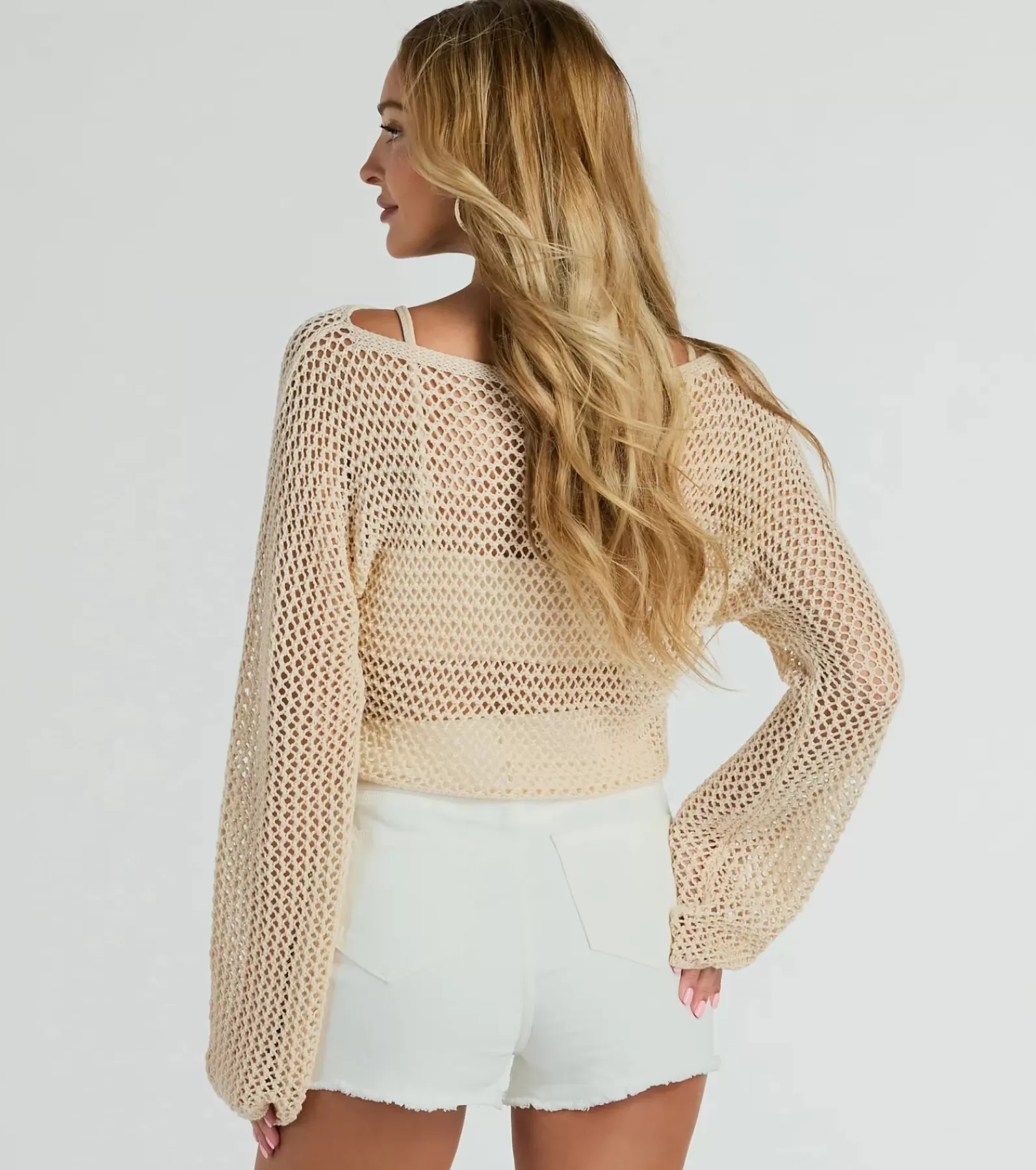 Windsor Sweaters & Cardigans | Long Sleeve Tops*Breezy Style Sheer Crochet Cropped Sweater