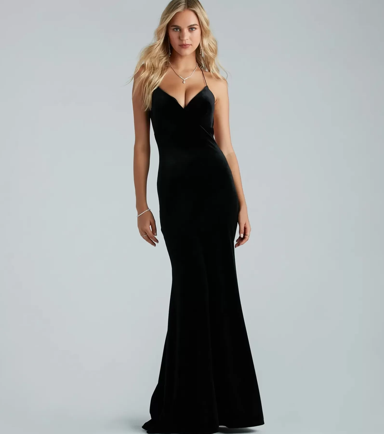 Windsor Green Bridesmaid Dresses | Country Wedding Guest Dresses*Brenda Formal Velvet Strappy Mermaid Dress