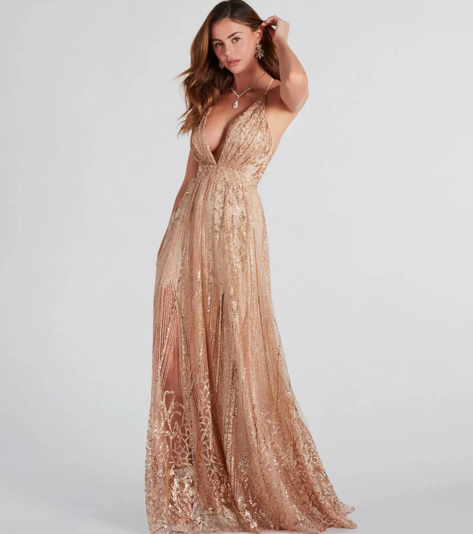 Windsor Sequin Bridesmaid Dresses | Black Tie Wedding Guest Dresses*Caitlyn Formal Glitter Sequin Tulle A-Line Dress