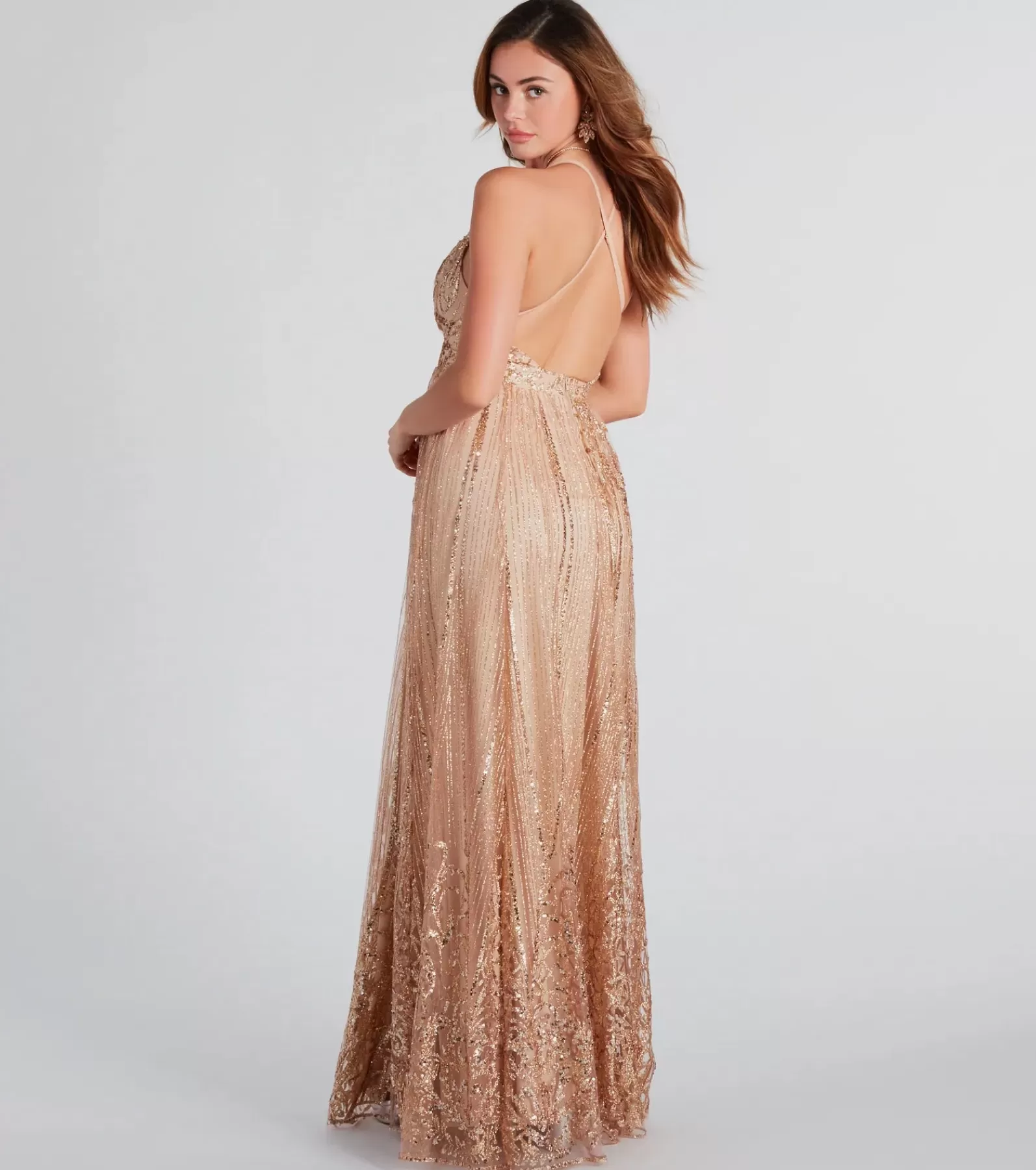 Windsor Sequin Bridesmaid Dresses | Black Tie Wedding Guest Dresses*Caitlyn Formal Glitter Sequin Tulle A-Line Dress