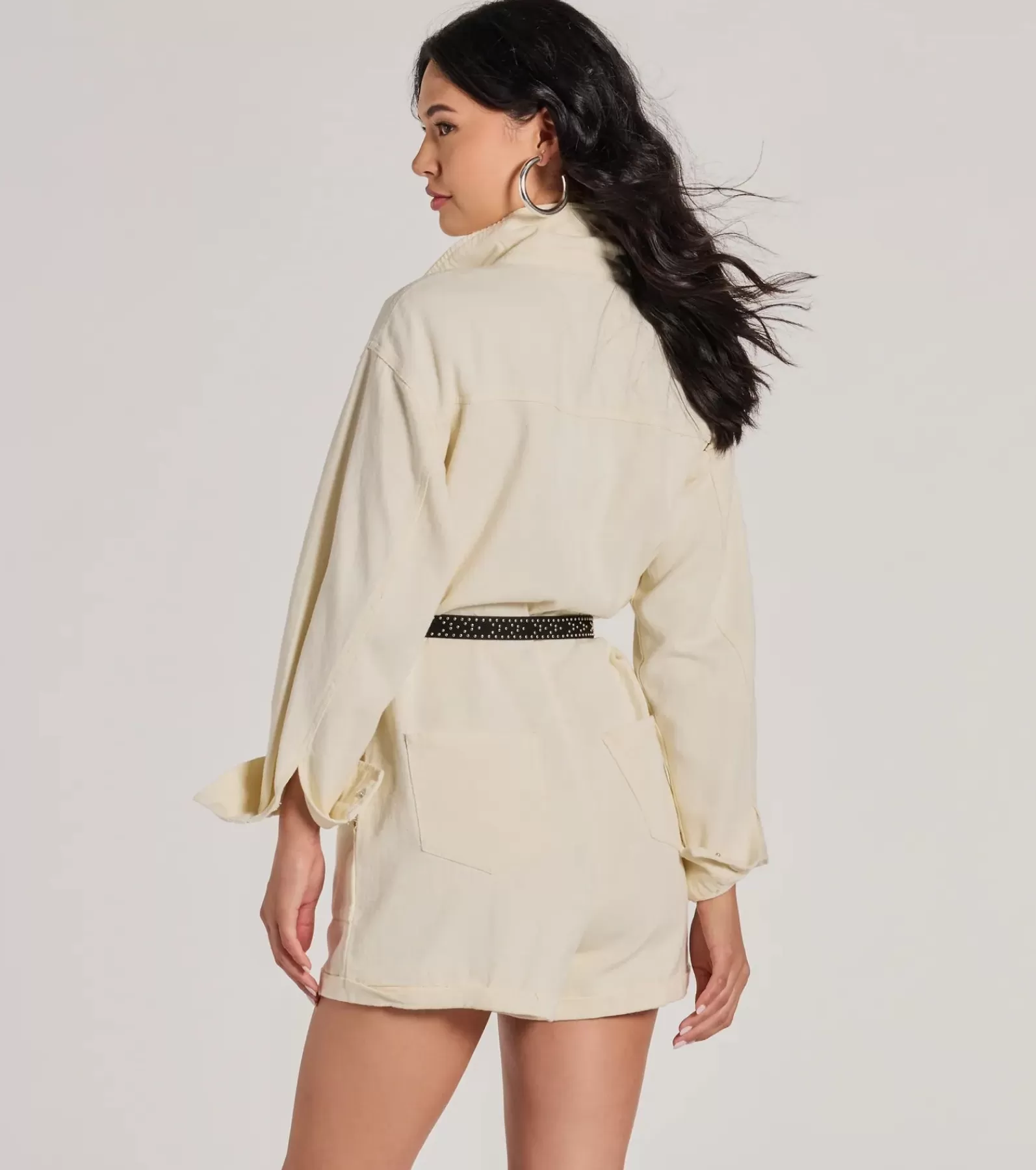 Windsor All Jumpsuits & Rompers | Jean Shorts*Casually Cool Long Sleeve Denim Romper