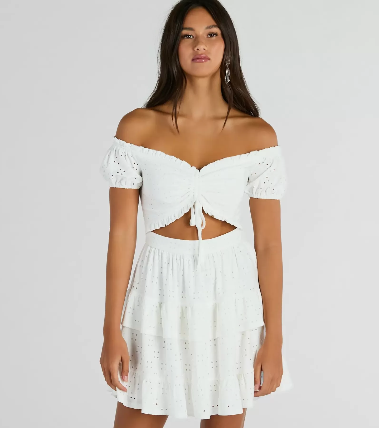 Windsor Skater Dresses | Sundresses*Catch A Cutie Short Sleeve Cutout Eyelet Skater Dress