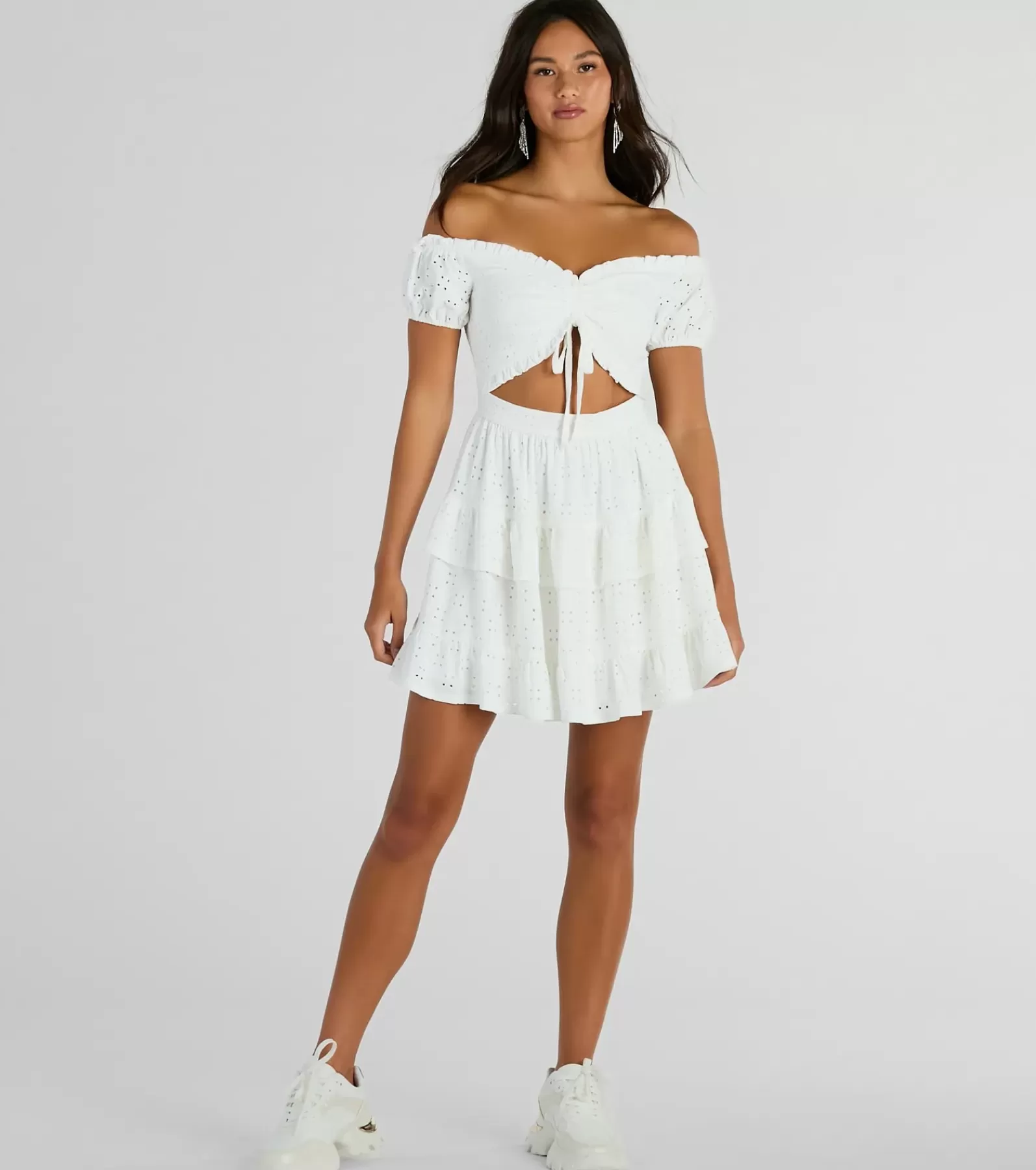 Windsor Skater Dresses | Sundresses*Catch A Cutie Short Sleeve Cutout Eyelet Skater Dress
