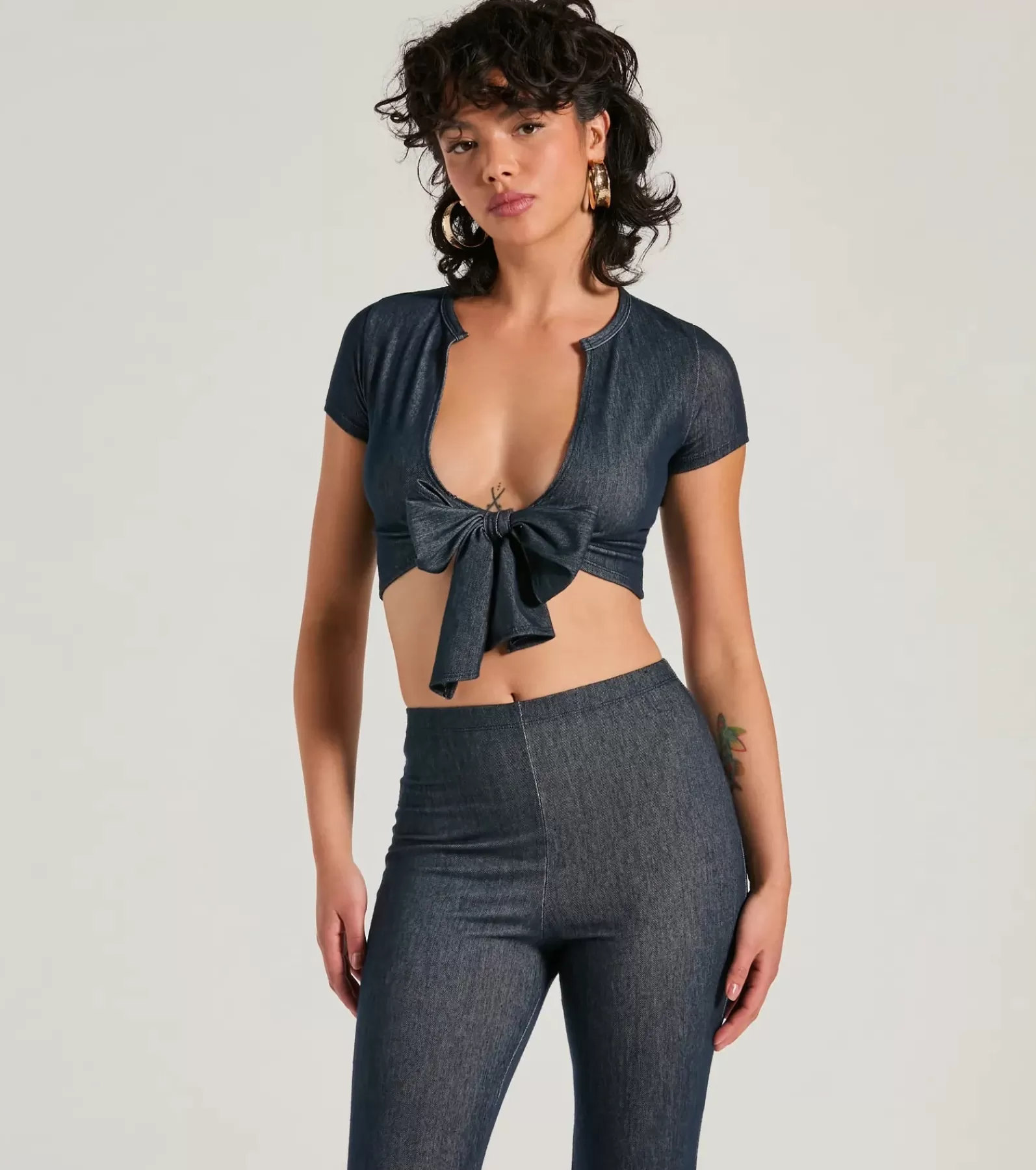 Windsor All Matching Sets | Tie Front Tops*Cause A Commotion Tie Front Crop Top