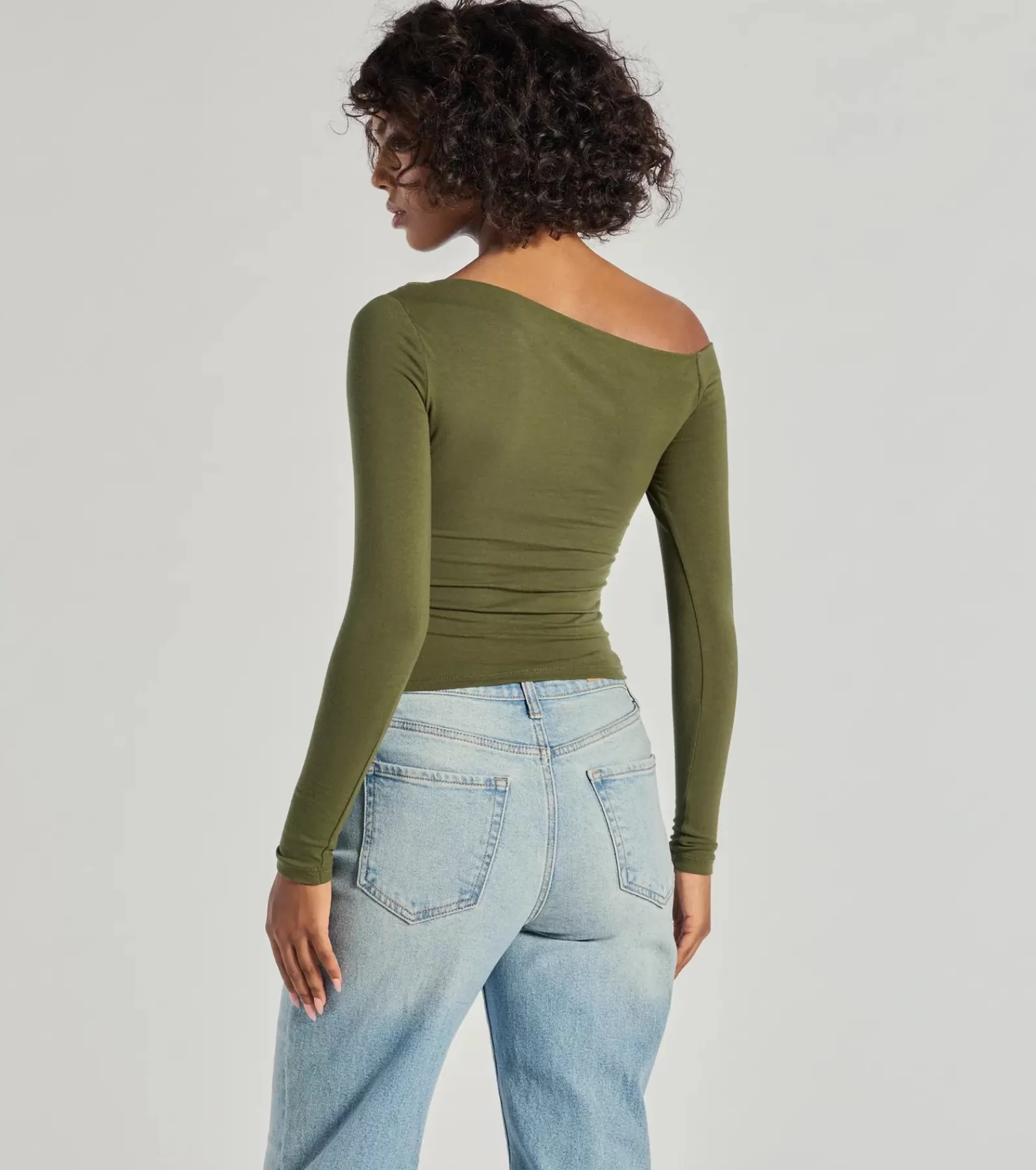 Windsor Basic Tops | Off The Shoulder Tops*Chic Detail Off-Shoulder Long Sleeve Top