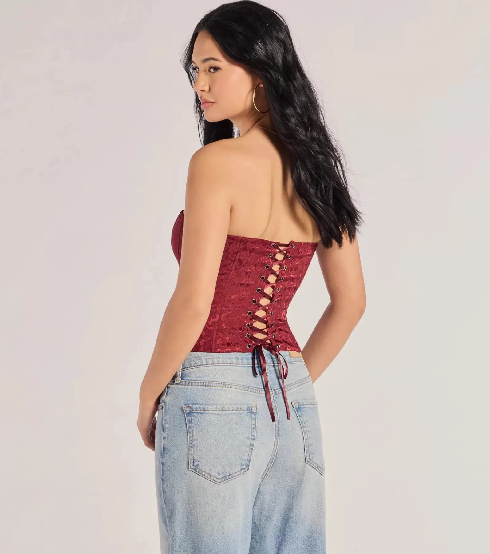 Windsor Going-Out Tops | Corset & Bustier Tops*Chic Status Brocade Satin Strapless Corset Top