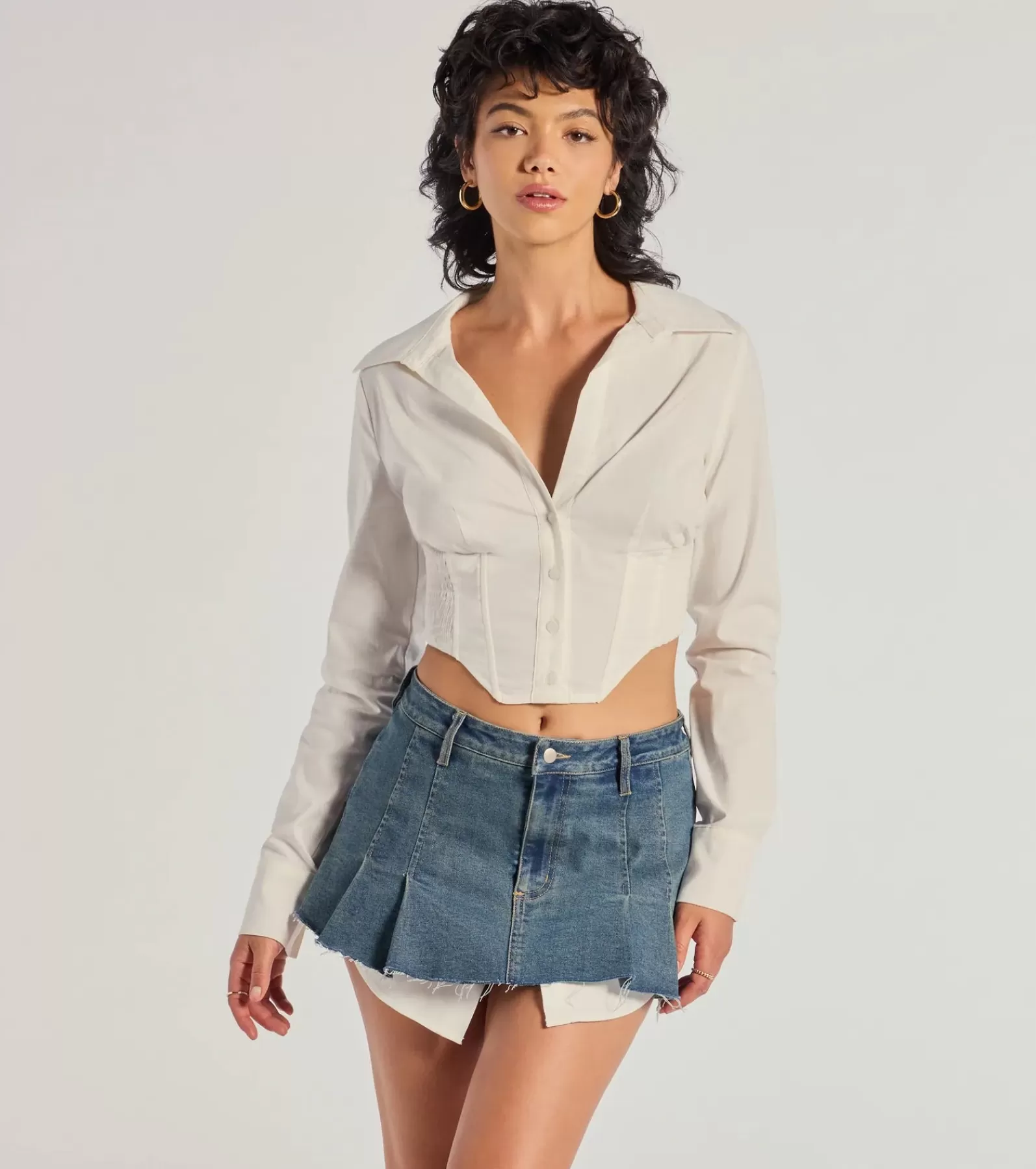 Windsor Long Sleeve Tops | Corset & Bustier Tops*Chic Structure Long Sleeve Cropped Corset Top