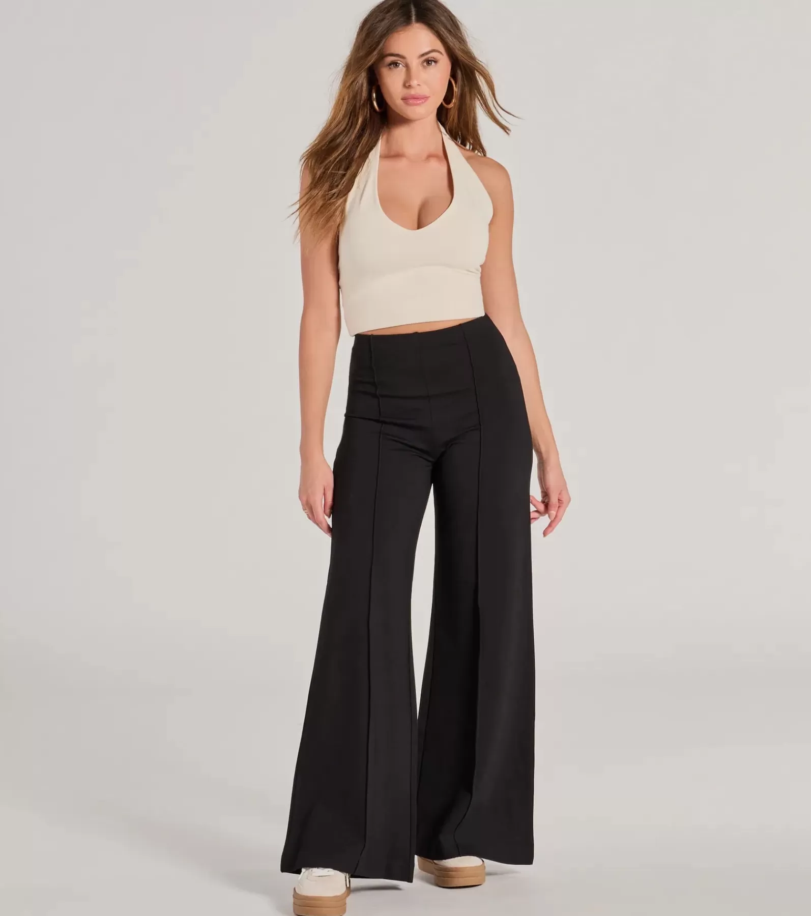 Windsor Black Pants | Flare Pants*Classic And Chic Wide-Leg Trouser Pants