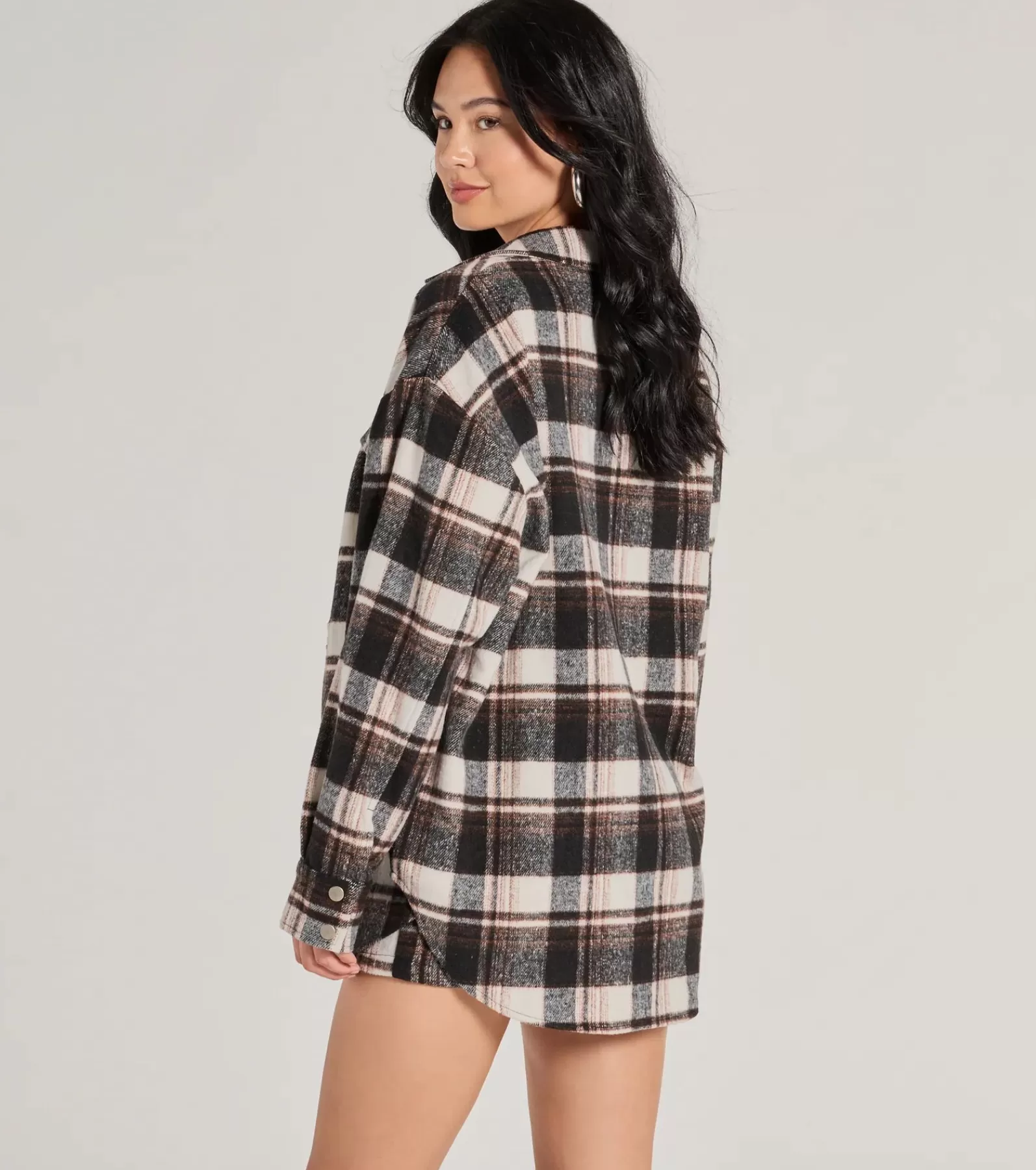 Windsor Shackets | All Matching Sets*Classically Chic Plaid Long Sleeve Oversized Shacket