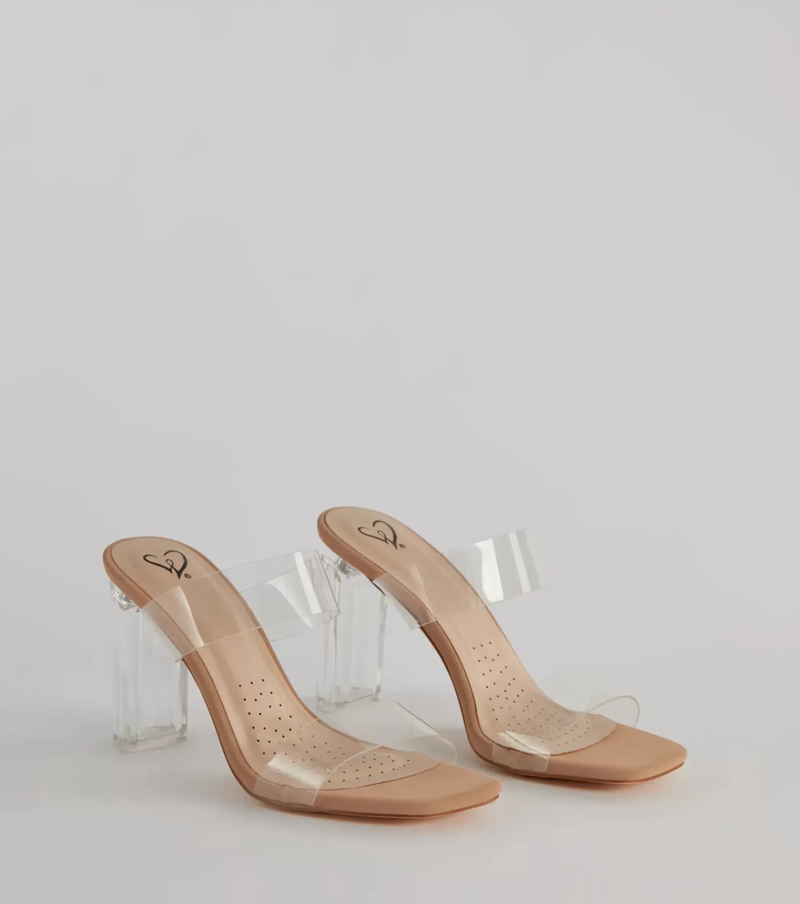 Windsor High Heels | Sandals*ly On Trend PVC Strap Lucite Block Heels