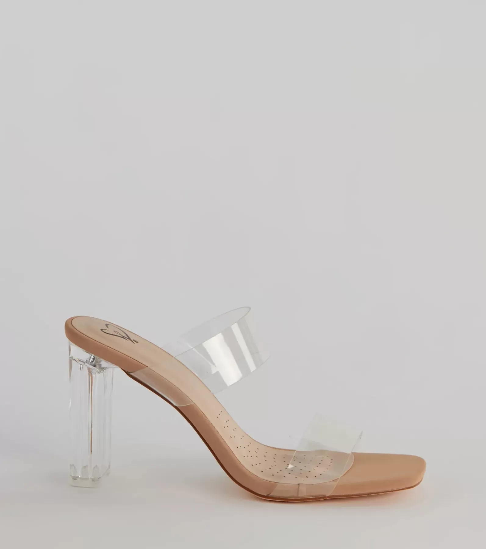 Windsor High Heels | Sandals*ly On Trend PVC Strap Lucite Block Heels
