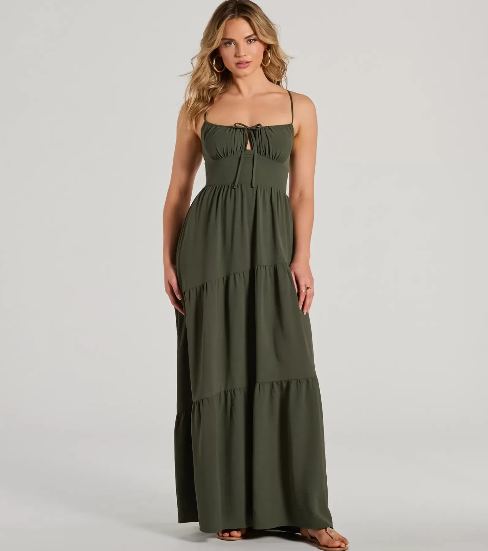 Windsor Beach Wedding Guest Dresses | Maxi Dresses*Coastal Dream Lace-Up Ruffled Maxi Dress