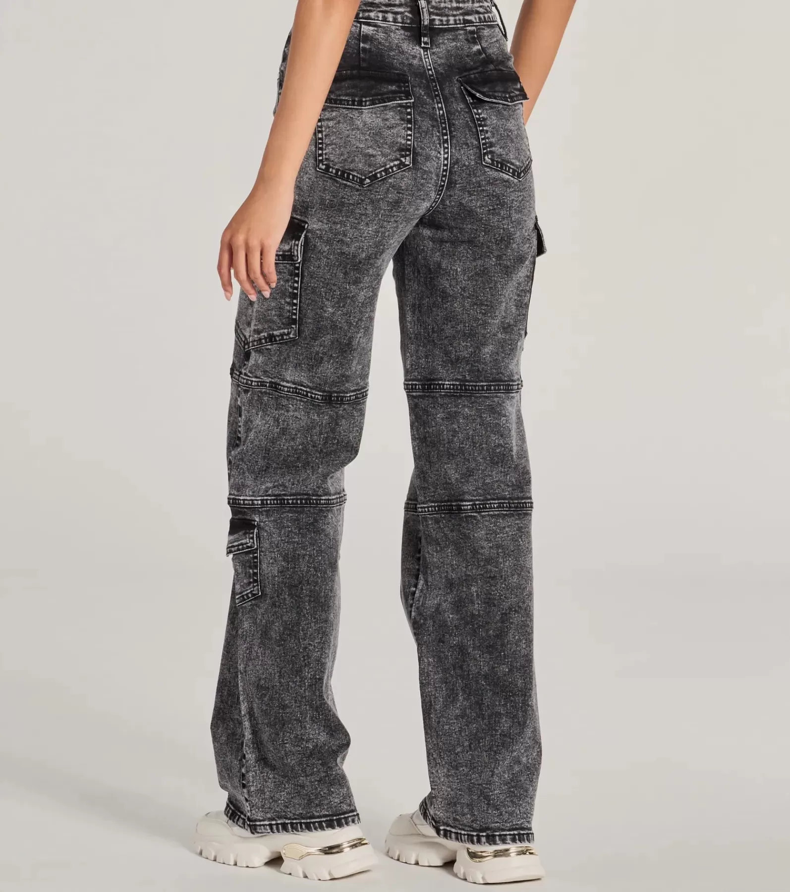 Windsor Black Pants | Cargo Pants*Cool Captured High Rise Cargo Denim Jeans