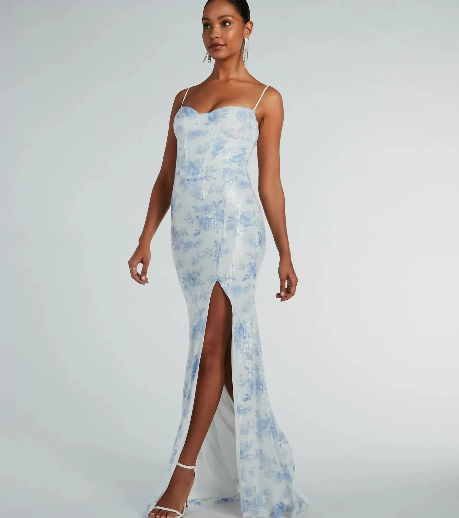 Windsor Rehearsal | Corset Dresses*Corrine Corset A-Line Floral Sequin Formal Dress