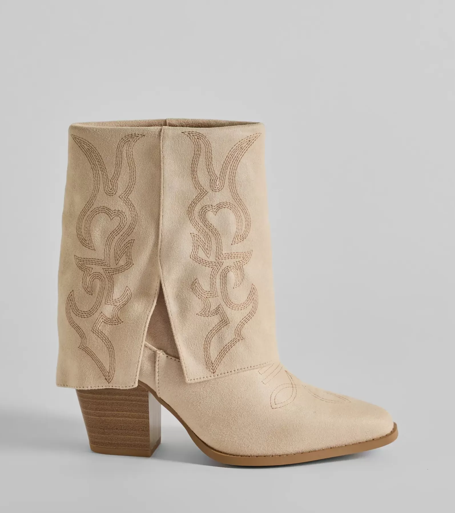 Windsor Boots & Booties*Country Vibes Faux Suede Foldover Cowboy Boots