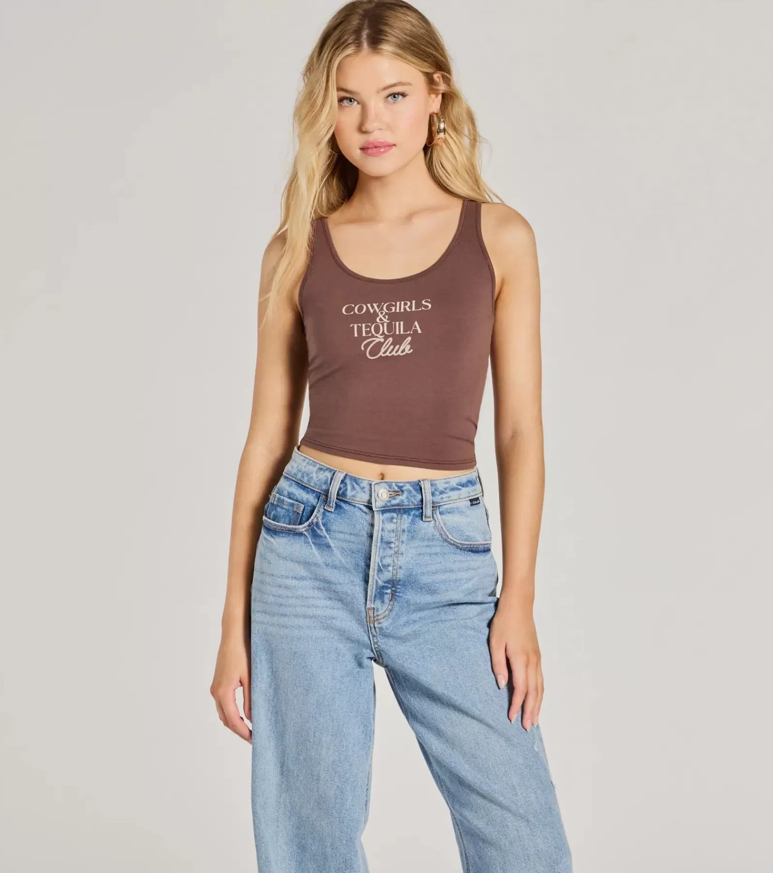 Windsor Graphic Tees | Crop Tops*Cowgirls And Tequila Crop Graphic Tank Top