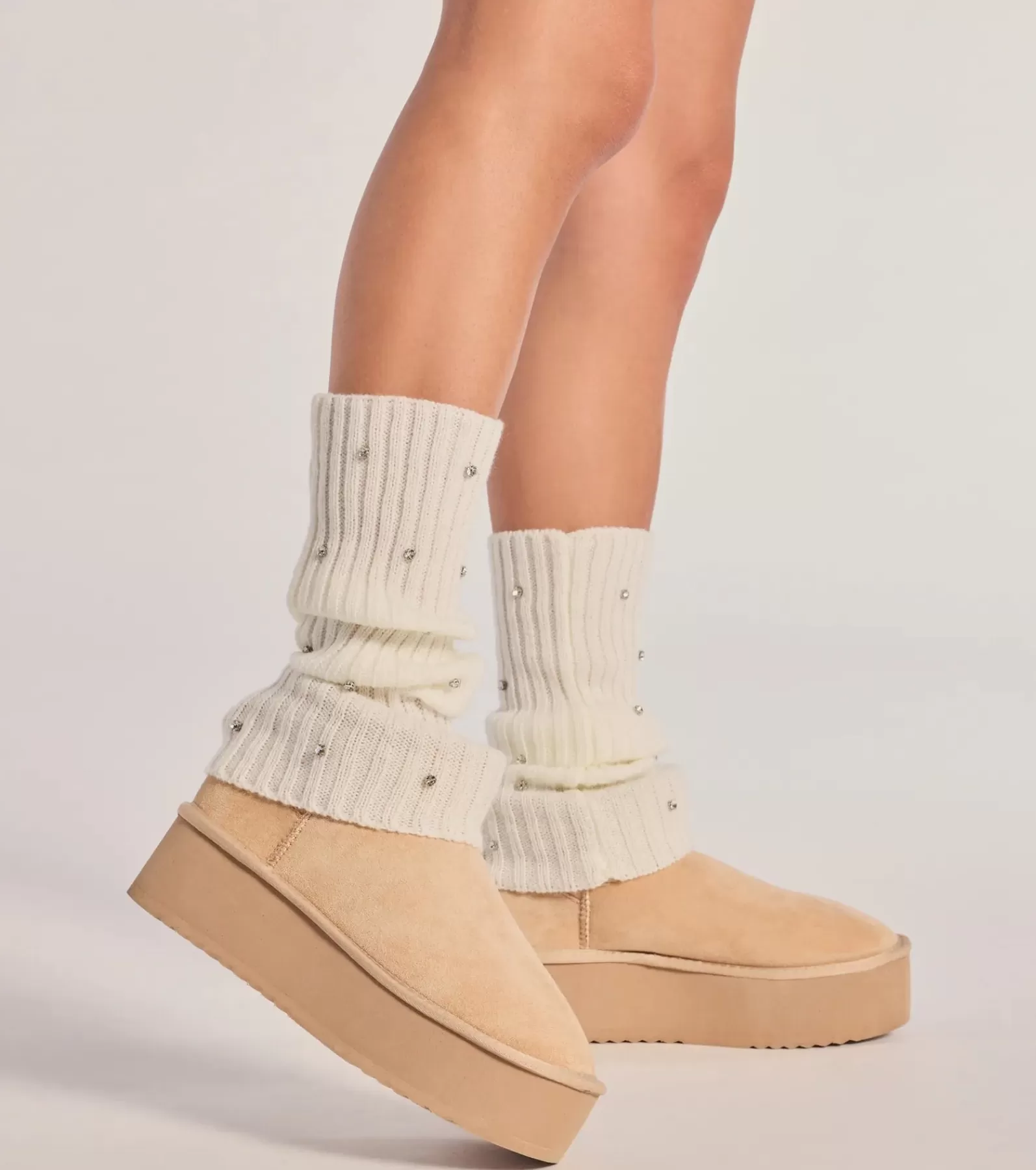 Windsor Hosiery & Socks | All Accessories*Cozy Luxe Ribbed Knit Rhinestone Leg Warmers