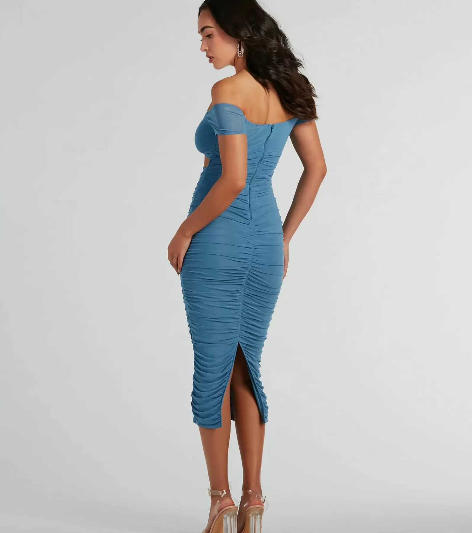 Windsor Country Wedding Guest Dresses | Beach Wedding Guest Dresses*Curves For Days Off-The-Shoulder Midi Dress