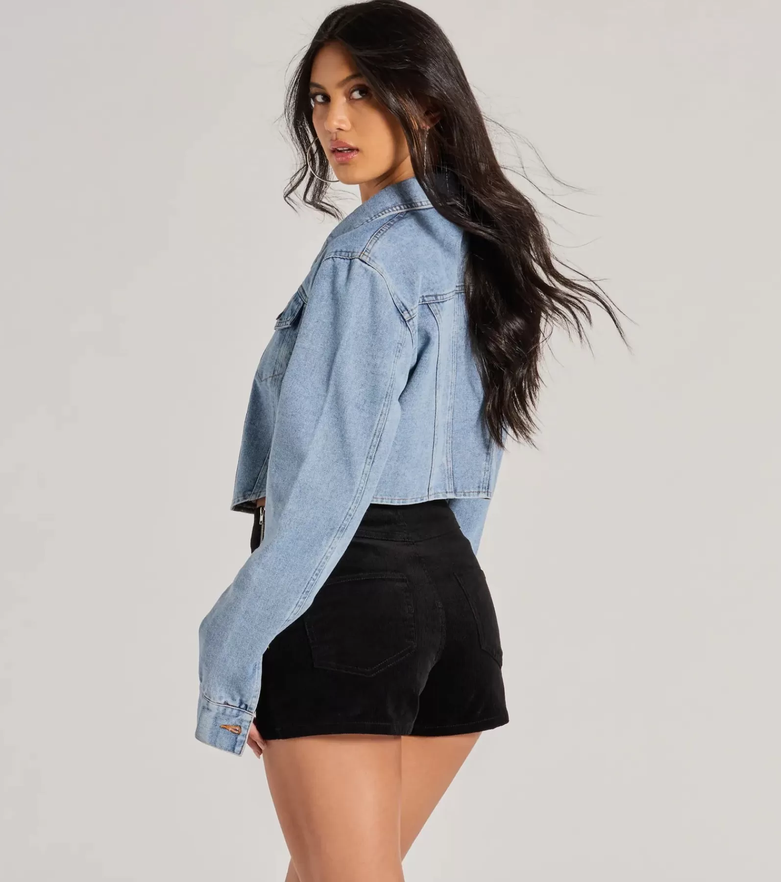 Windsor Jean Jackets*Cute Classic Button Up Crop Denim Jacket