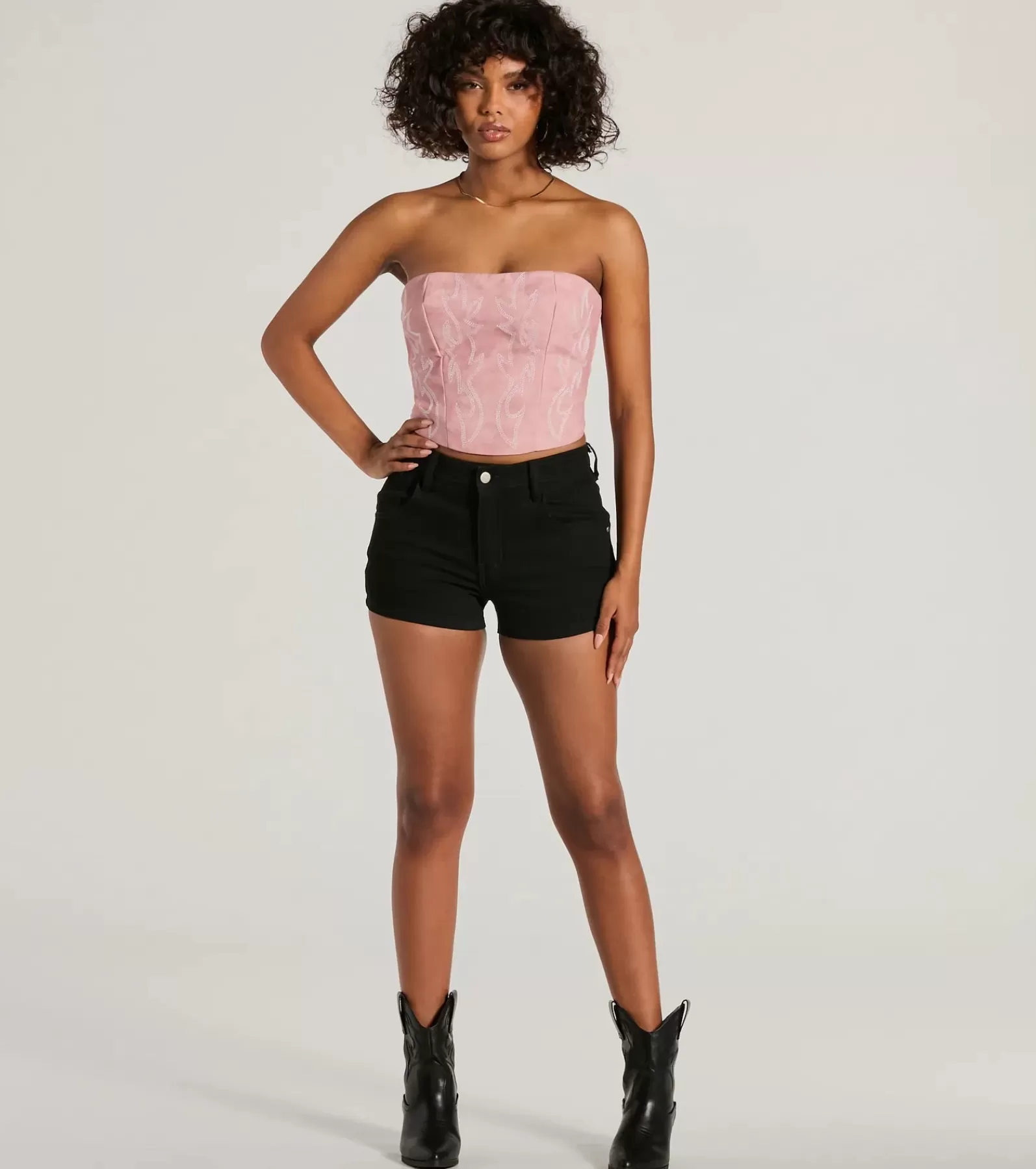 Windsor Going-Out Tops | Corset & Bustier Tops*Cute Country Look Western Faux Leather Corset Top