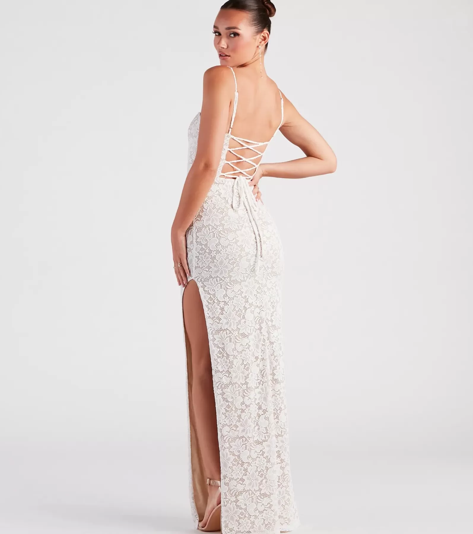 Windsor Bridal Reception Dresses | Rehearsal*Daphne Formal Lace Slit Long Dress
