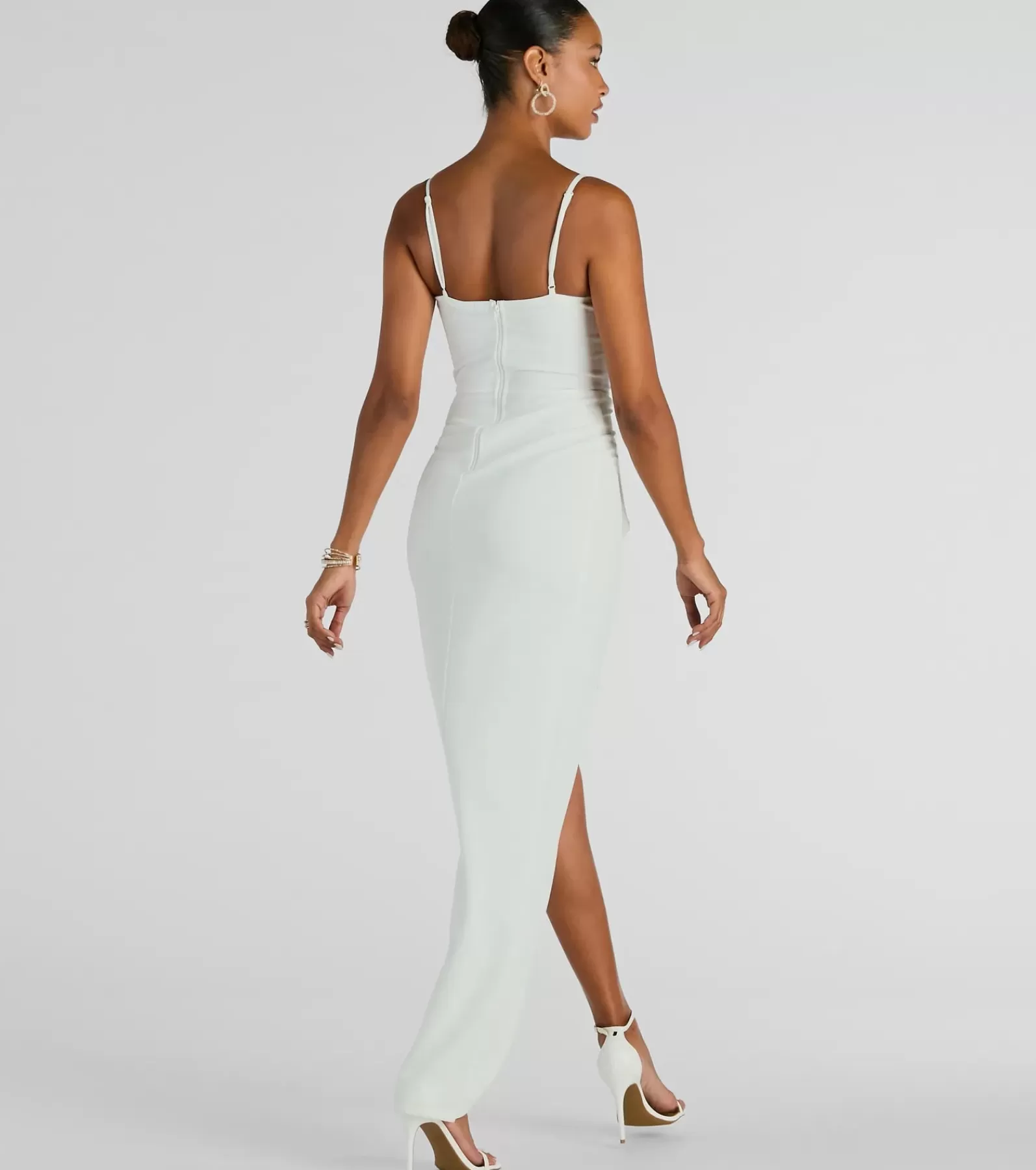 Windsor Bridal Reception Dresses | Rehearsal*Darcie Sweetheart Ruffle Slim Crepe Formal Dress