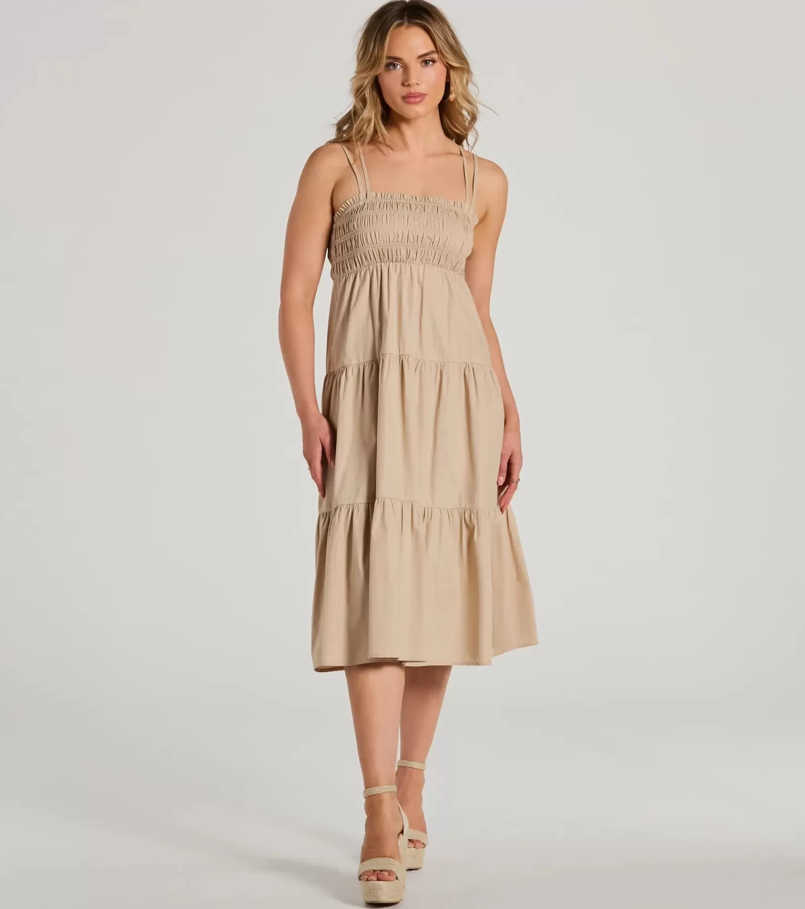 Windsor Sundresses*Darling Appeal Sleeveless Ruffled Midi Dress