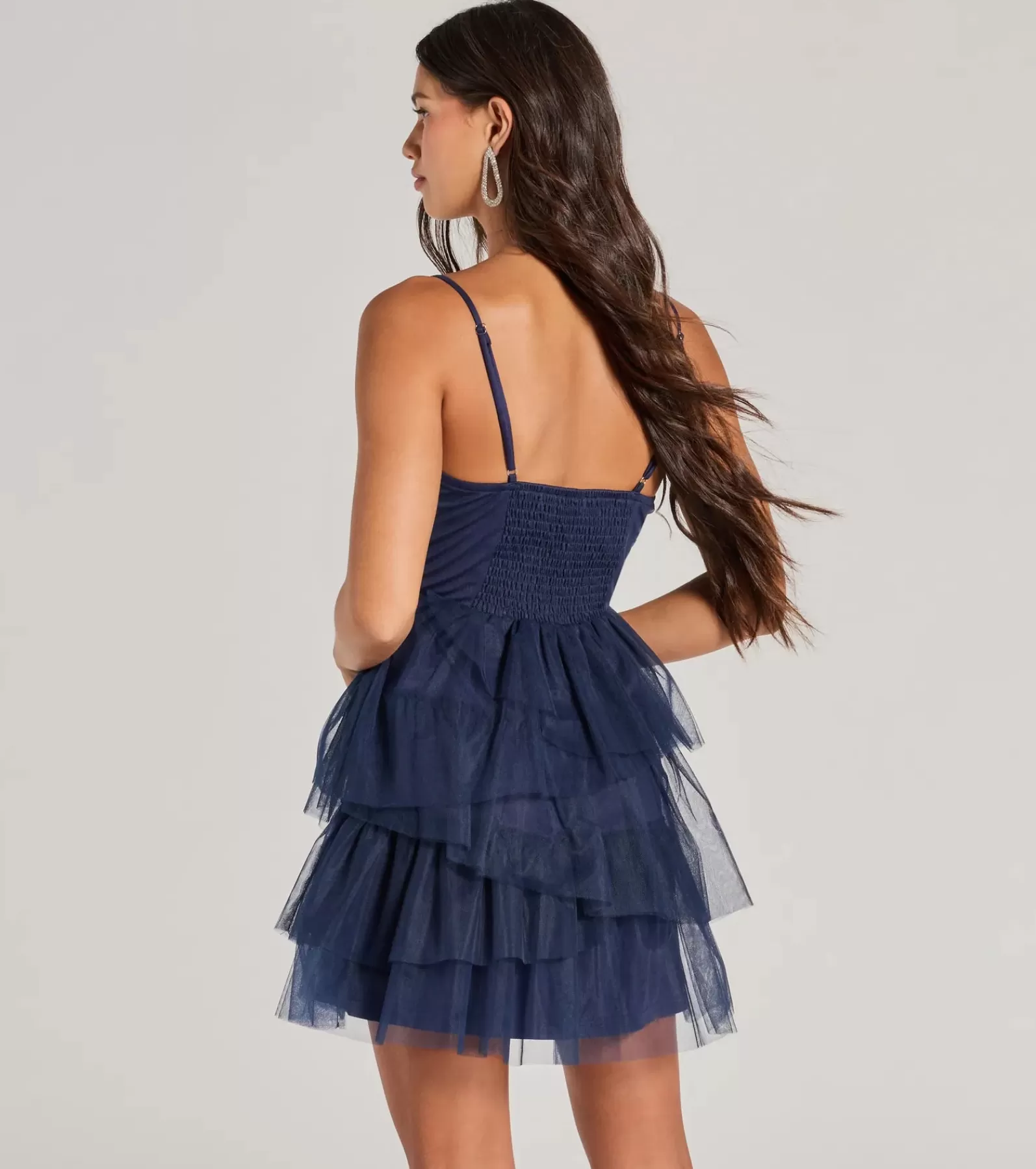 Windsor Skater Dresses | Cocktail Dresses*Darling Drama V-Neck Ruffled Tulle Skater Dress