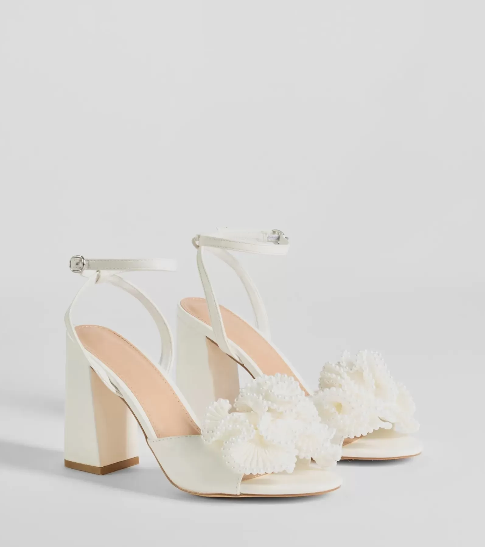 Windsor High Heels | Sandals*Darling Touch Beaded Ruffle Block Heels