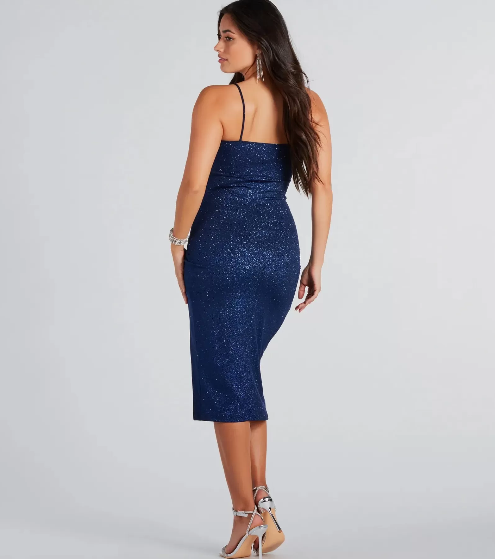 Windsor Glitter Nye Dresses | Wedding Outfits*Dazzling Aurora Glitter Sleeveless Midi Dress