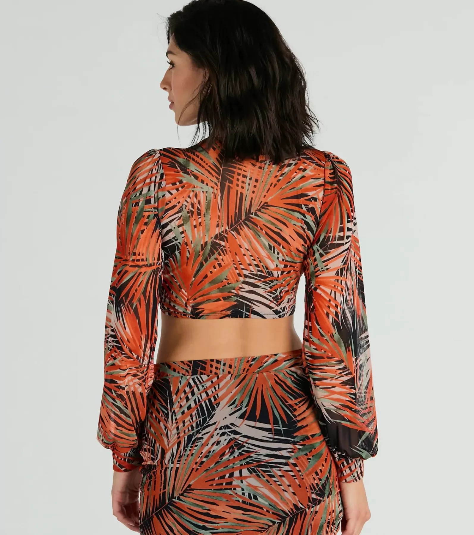 Windsor All Matching Sets | Tie Front Tops*Destined For Sun Tropical Mesh Tie Front Top