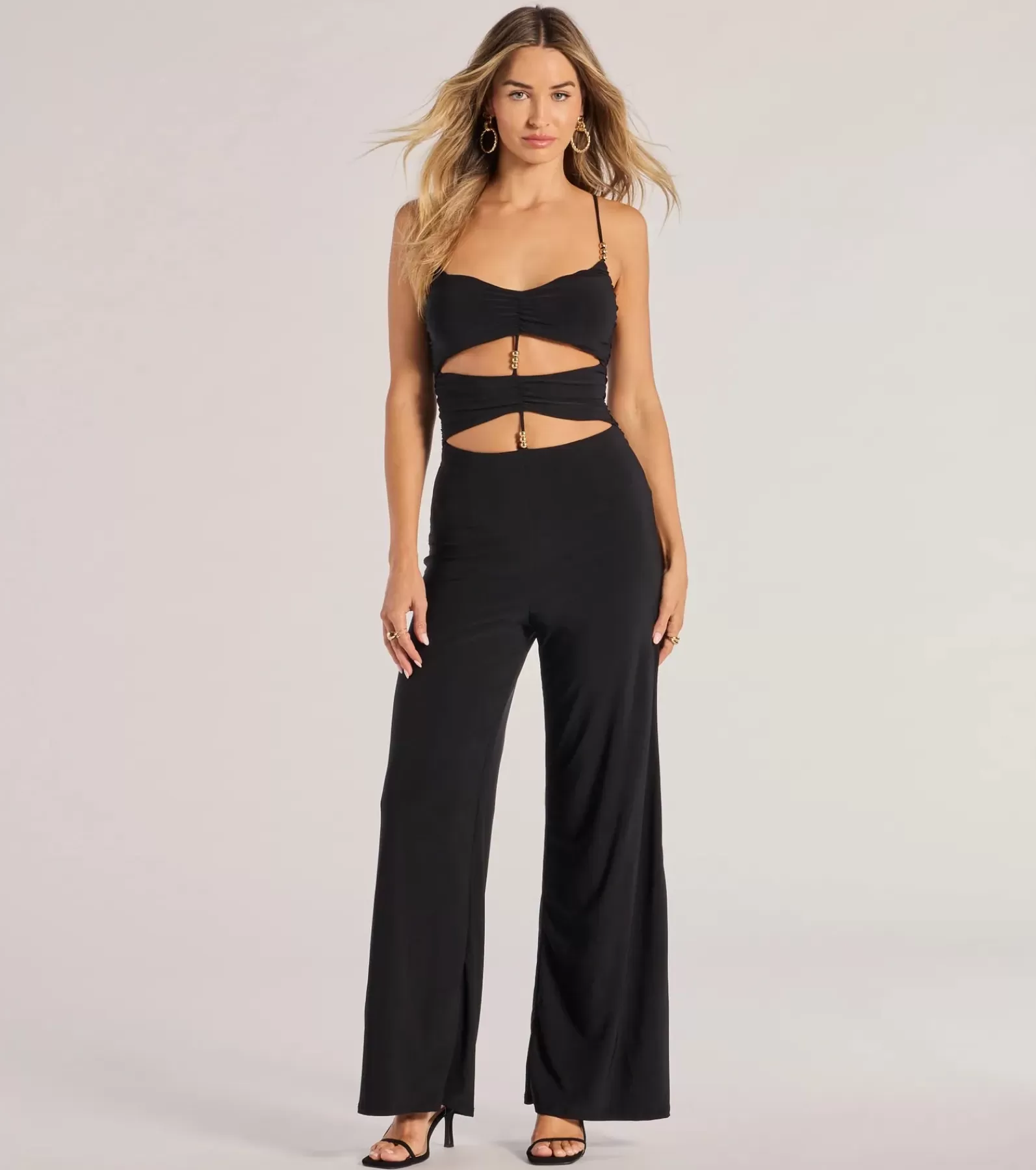 Windsor All Jumpsuits & Rompers | Black Pants*Double Take Wide-Leg Cutout Jumpsuit