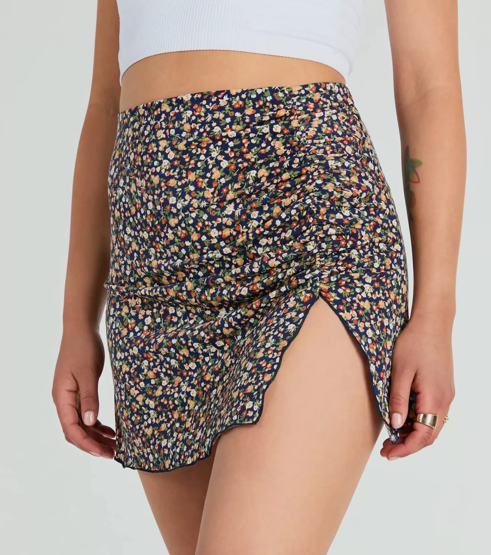 Windsor Mini Skirts*Effortless Beauty High Rise Floral Mini Skirt