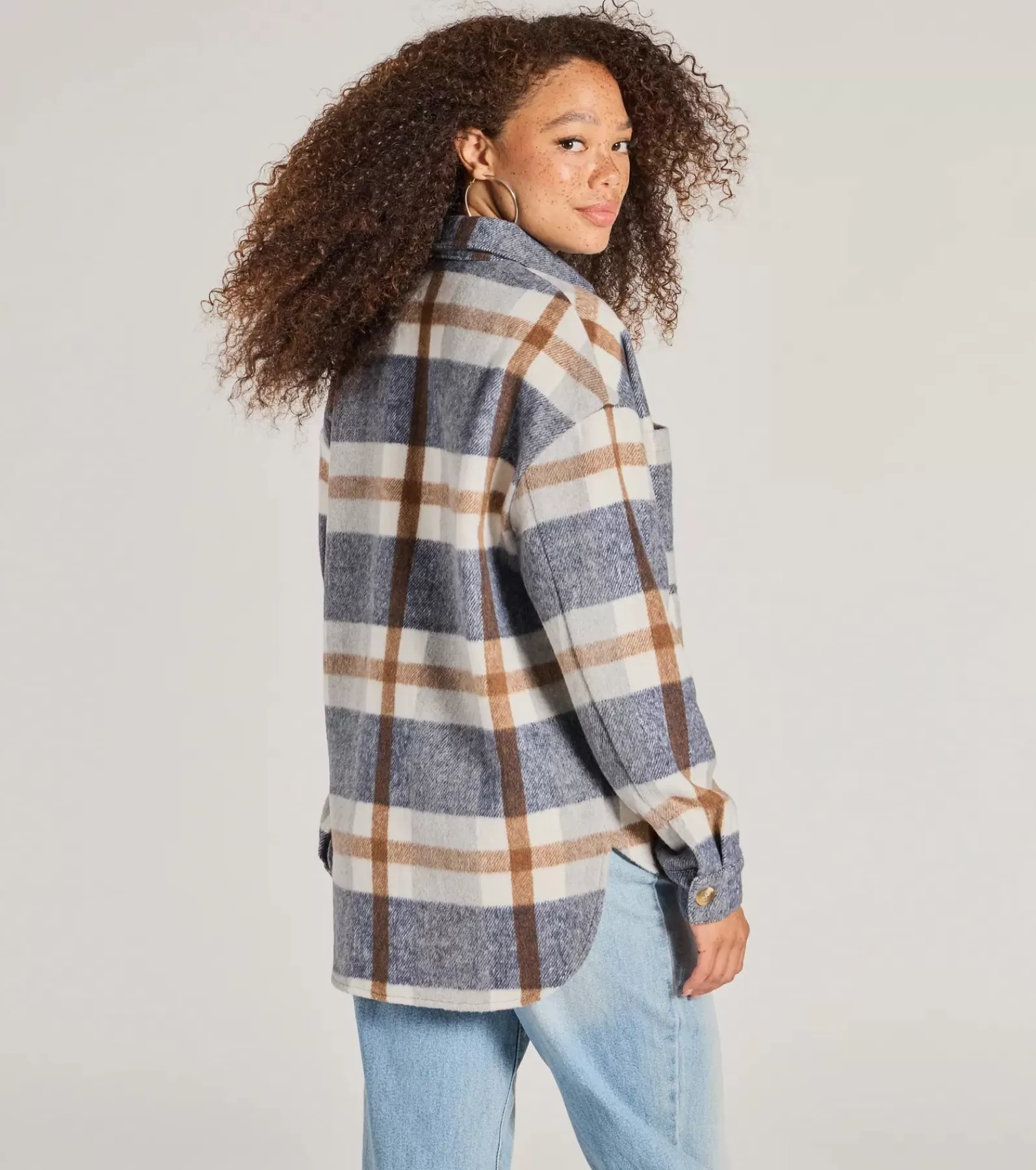 Windsor Shackets*Effortless Cutie Long Sleeve Plaid Shacket