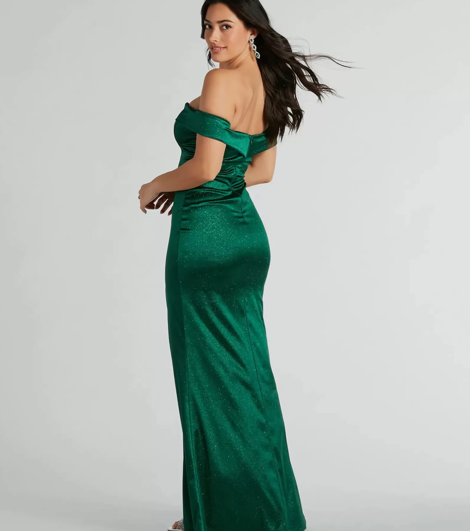Windsor Satin Bridesmaid Dresses | Green Bridesmaid Dresses*Eileen Mermaid Glitter Satin Formal Dress